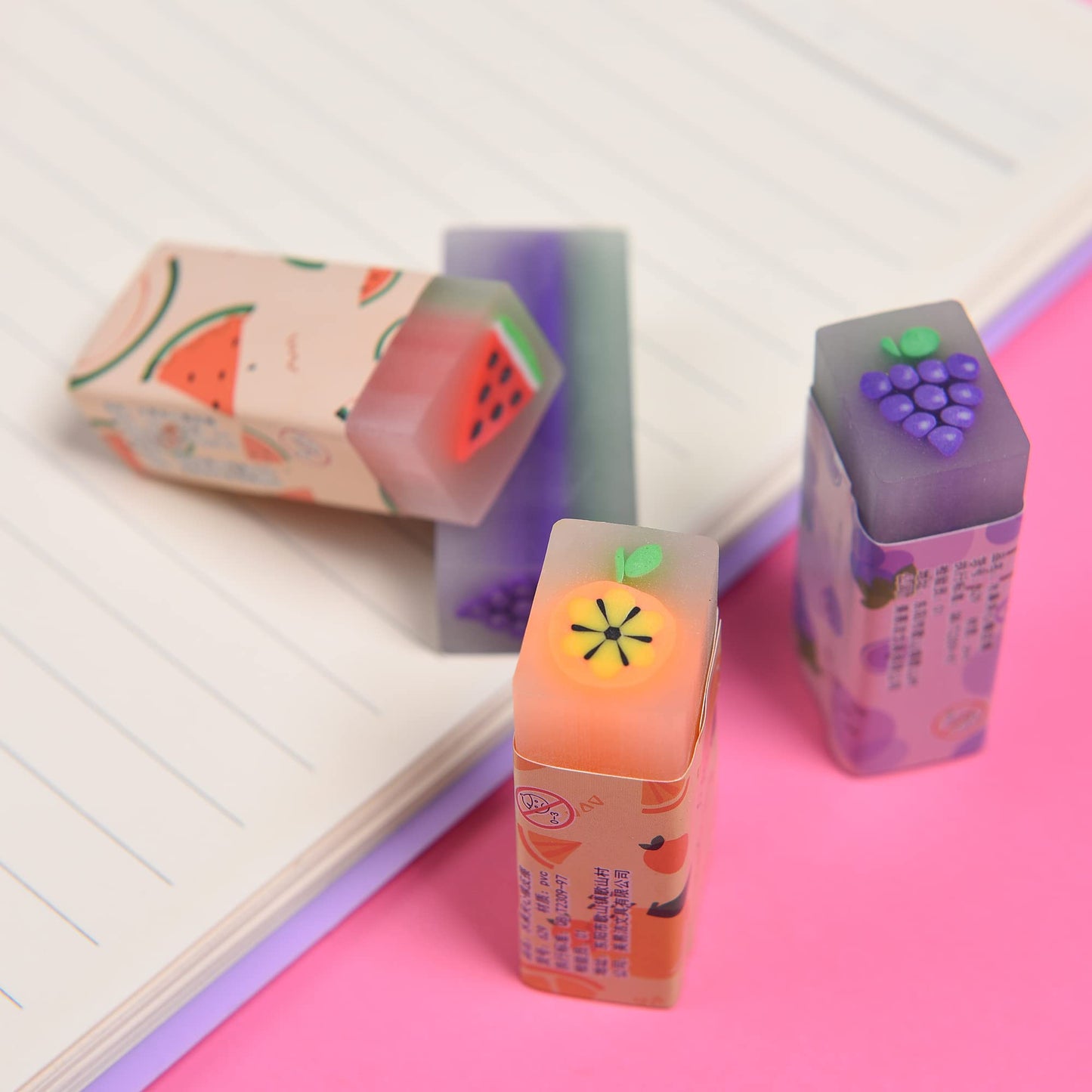 MGTECH 15Pcs Fruit Erasers for Kids – Fun Colorful Pencil Accessories