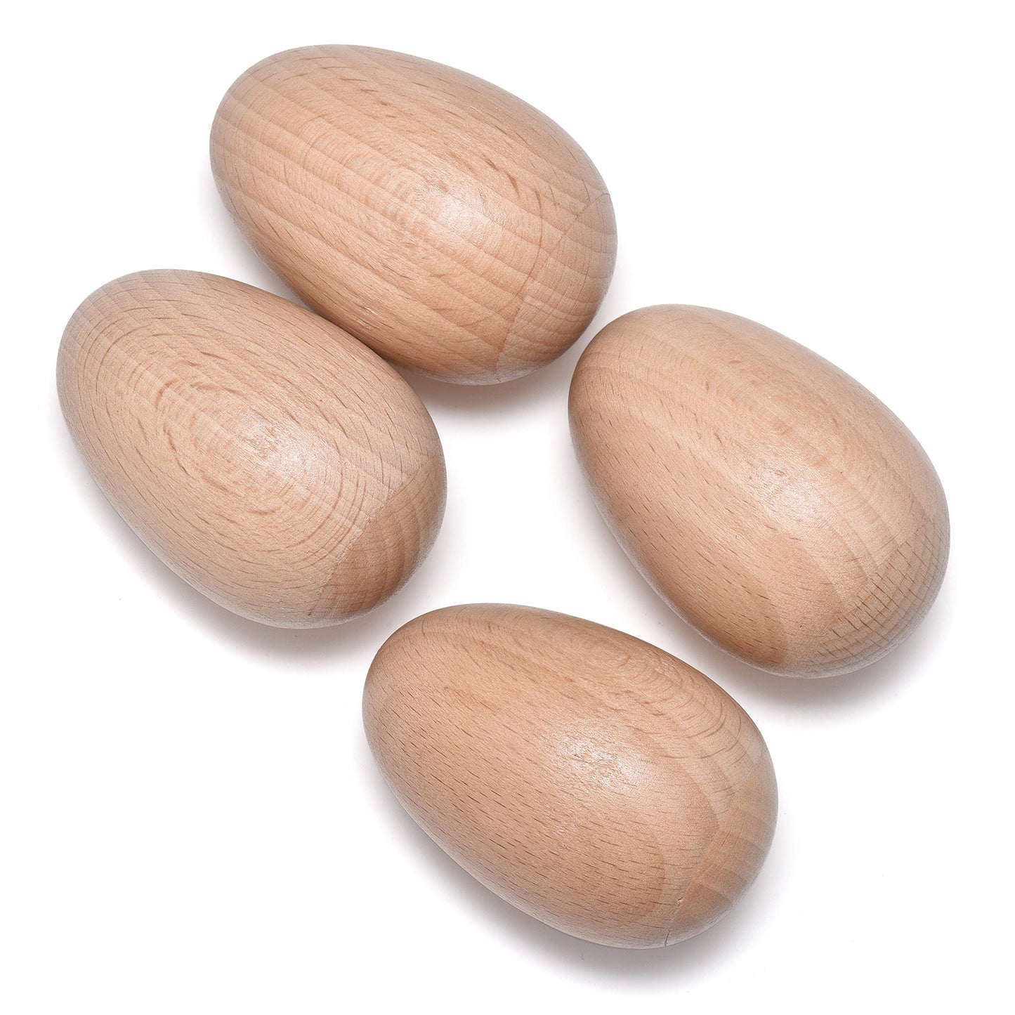 MGTECH 4-Piece Wood Egg Shaker Set | Natural Finish Percussion Instruments