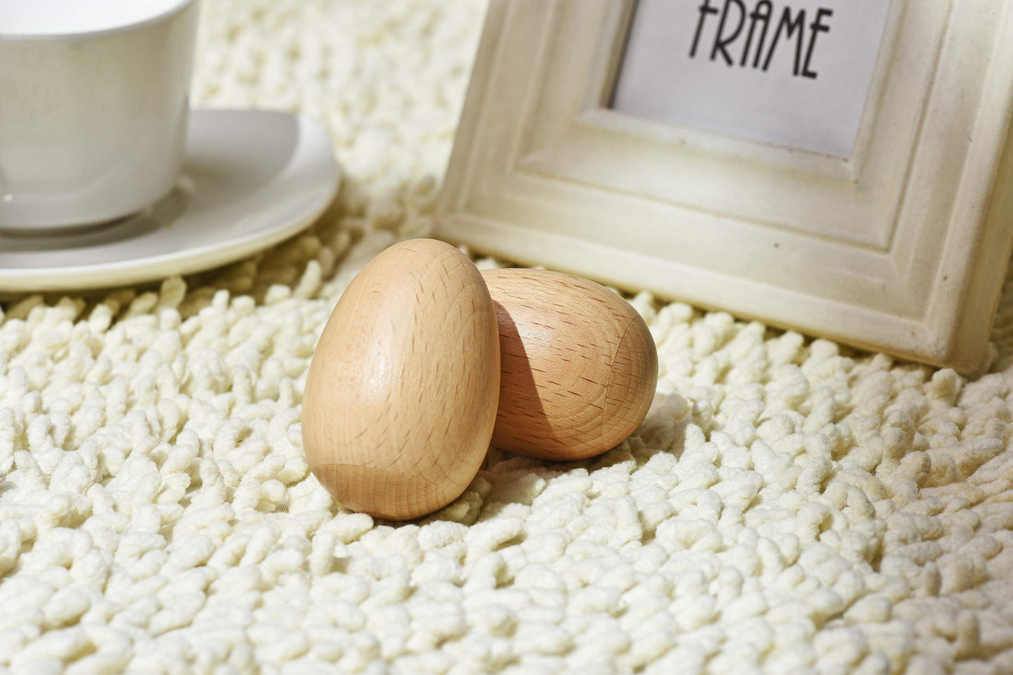 MGTECH 4-Piece Wood Egg Shaker Set | Natural Finish Percussion Instruments
