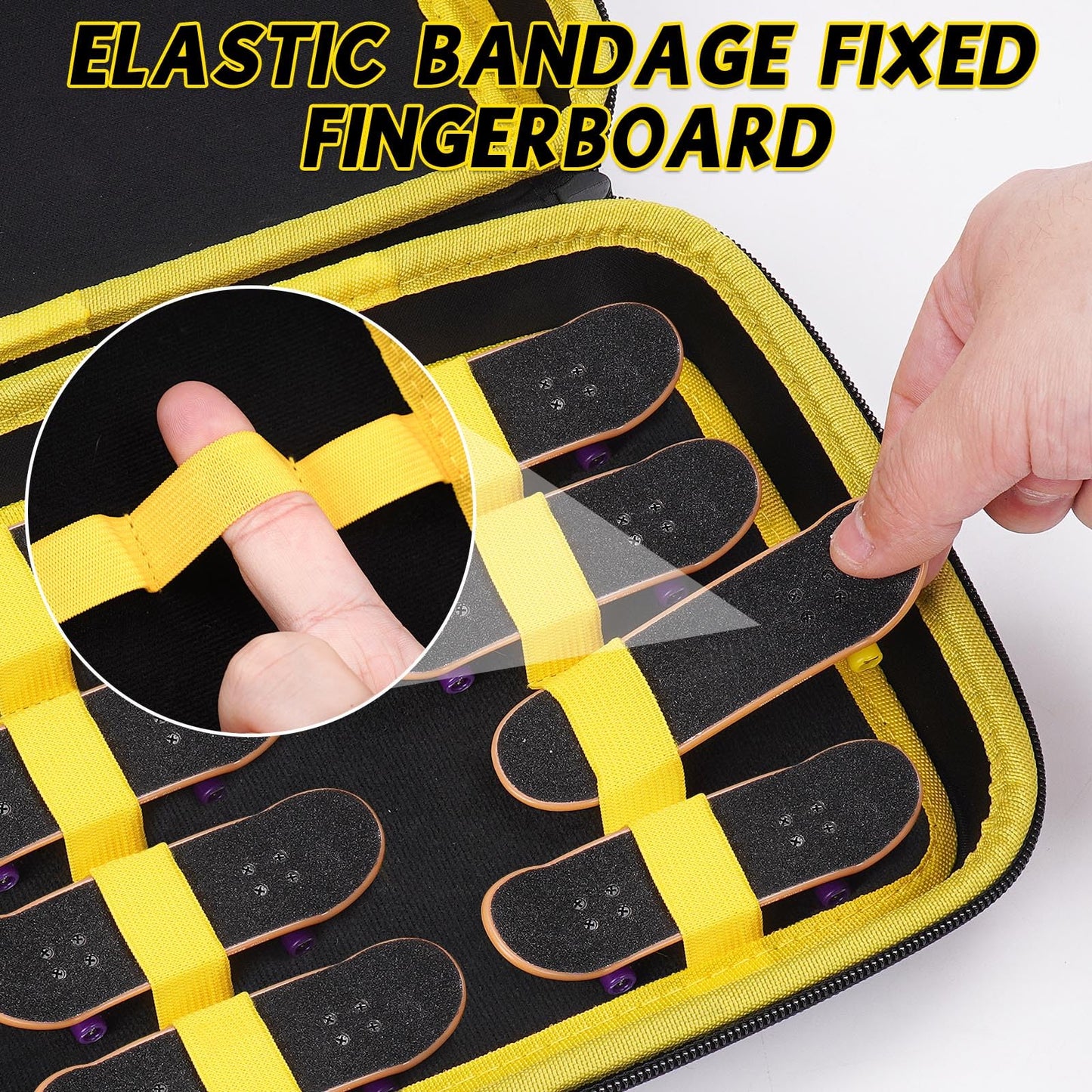MGZNMTY Portable Storage Case for Tech Deck Ultra DLX Finger Skateboards – Holds 16 Fingerboards (Large, Black)