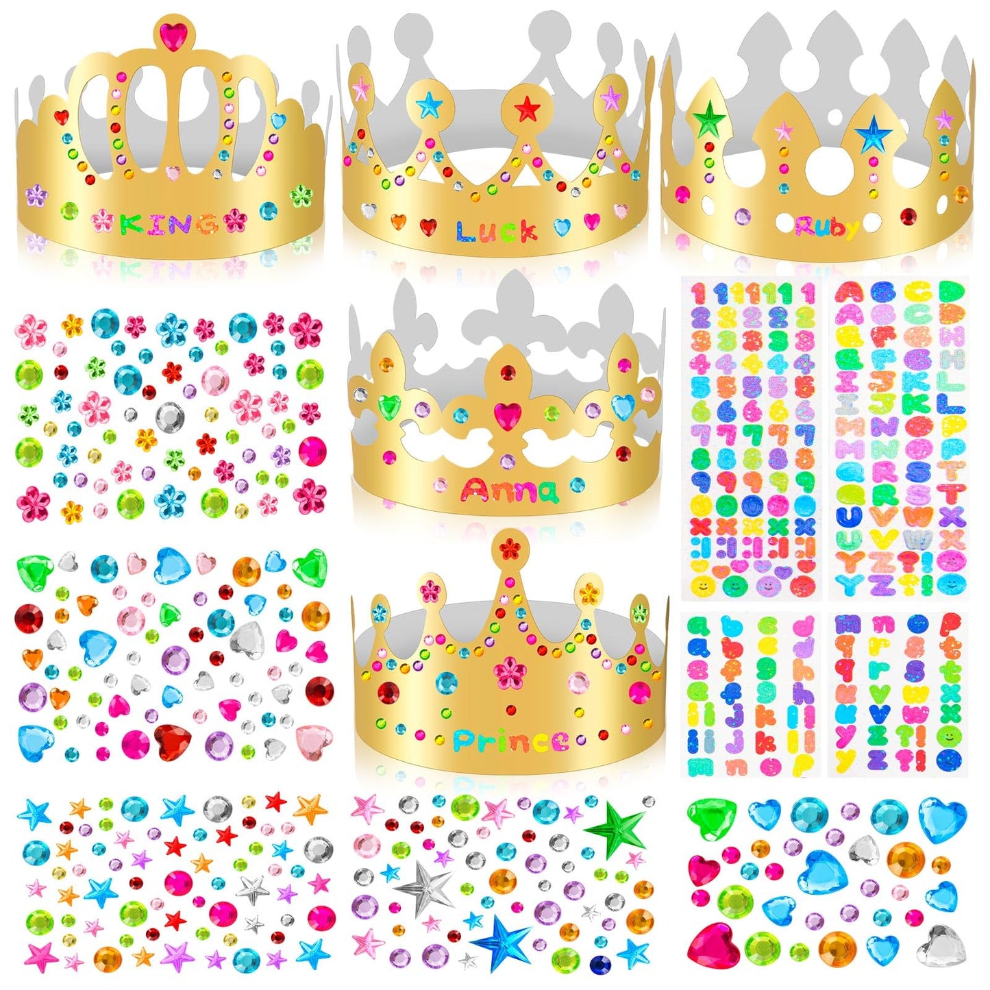 MGZTTHW Gold Paper Crowns – 10pc DIY Birthday Crowns for Kids & Classroom Decor