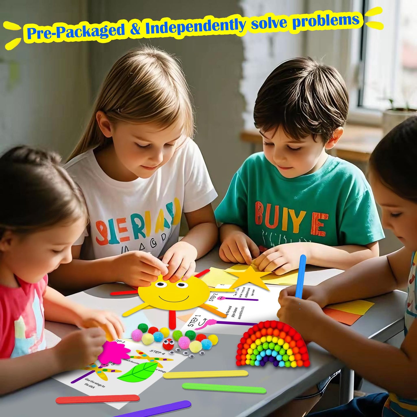 MHMYDIS First Craft Kit for Kids – 12 in 1 No Mess Arts & Crafts for Ages 4-8 | Creative Gift