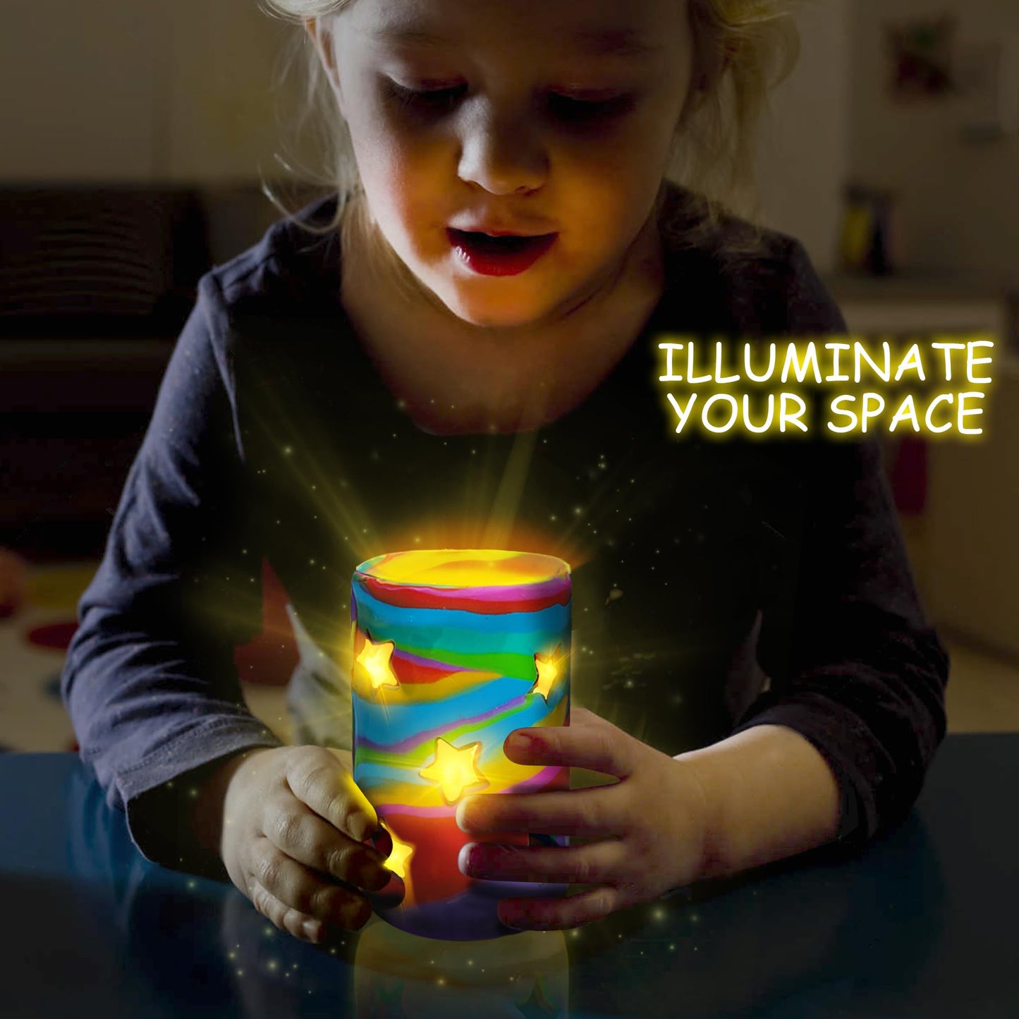 MHMYDIS Make Your Own Clay Luminaries Kit – Creative Lantern Crafts for Kids 6-12