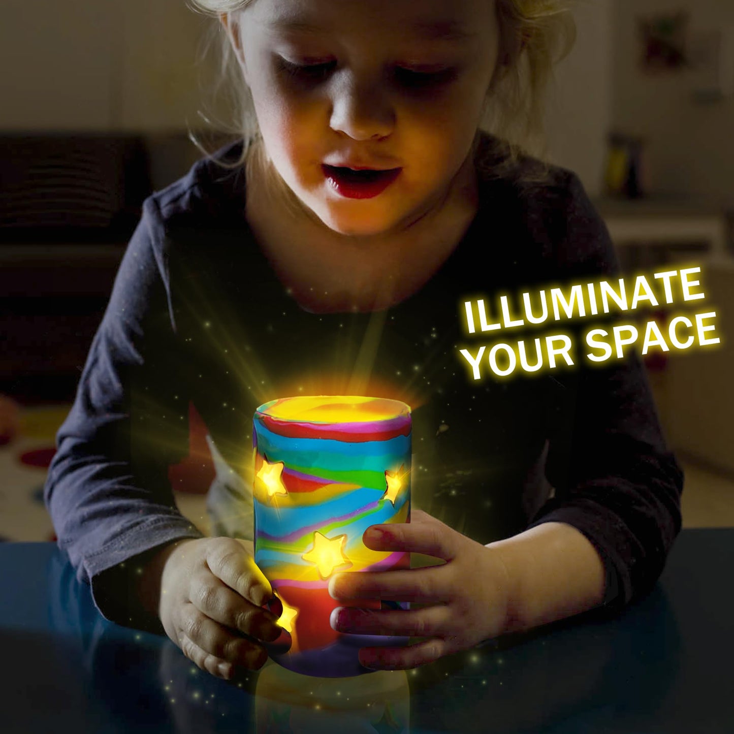 MHMYDIS Make Your Own Clay Luminaries Kit | Creative Kids Craft for Ages 6-12