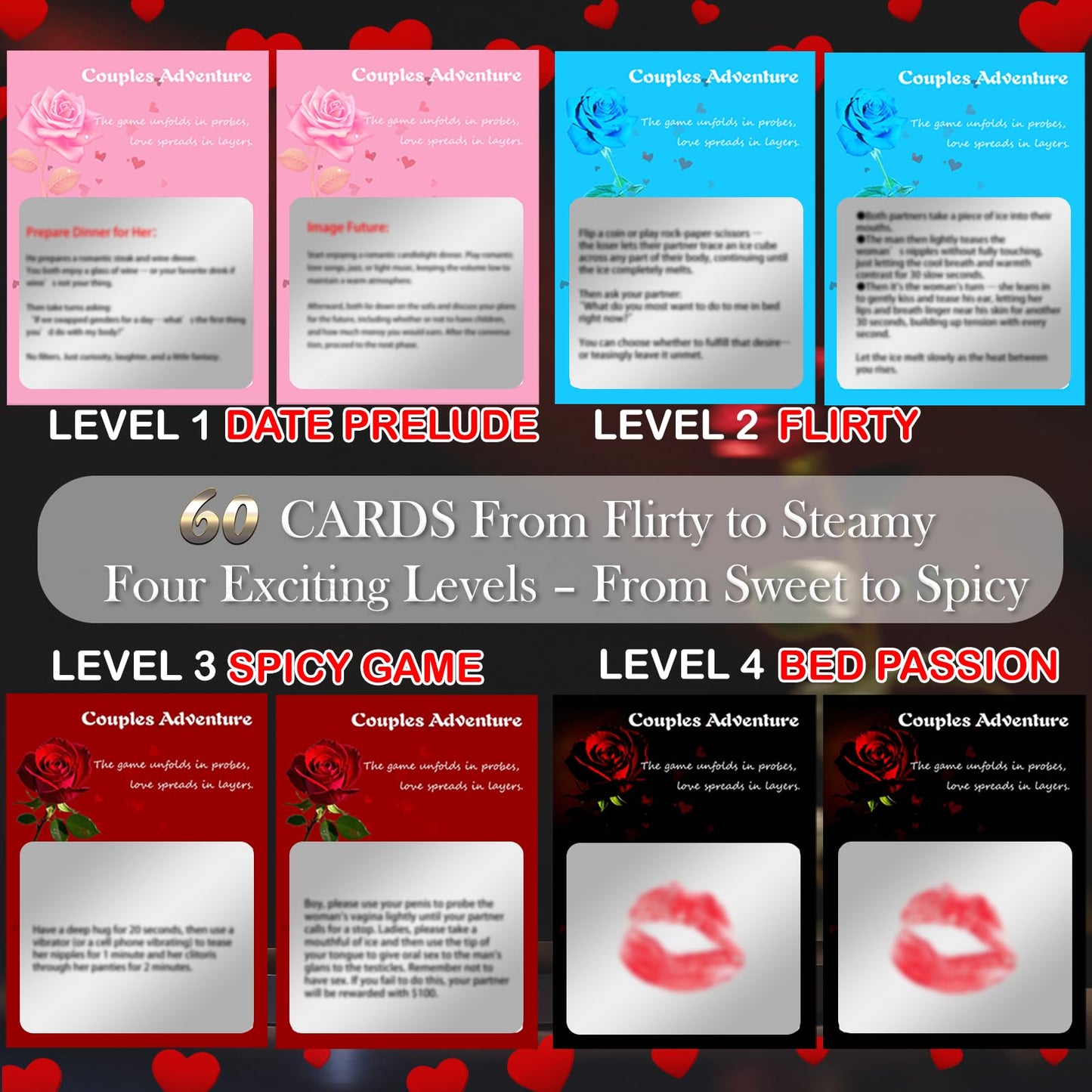 MHYHLQ Scratch Off Card Couples Game – 60 Spicy Date Night Ideas for Adults
