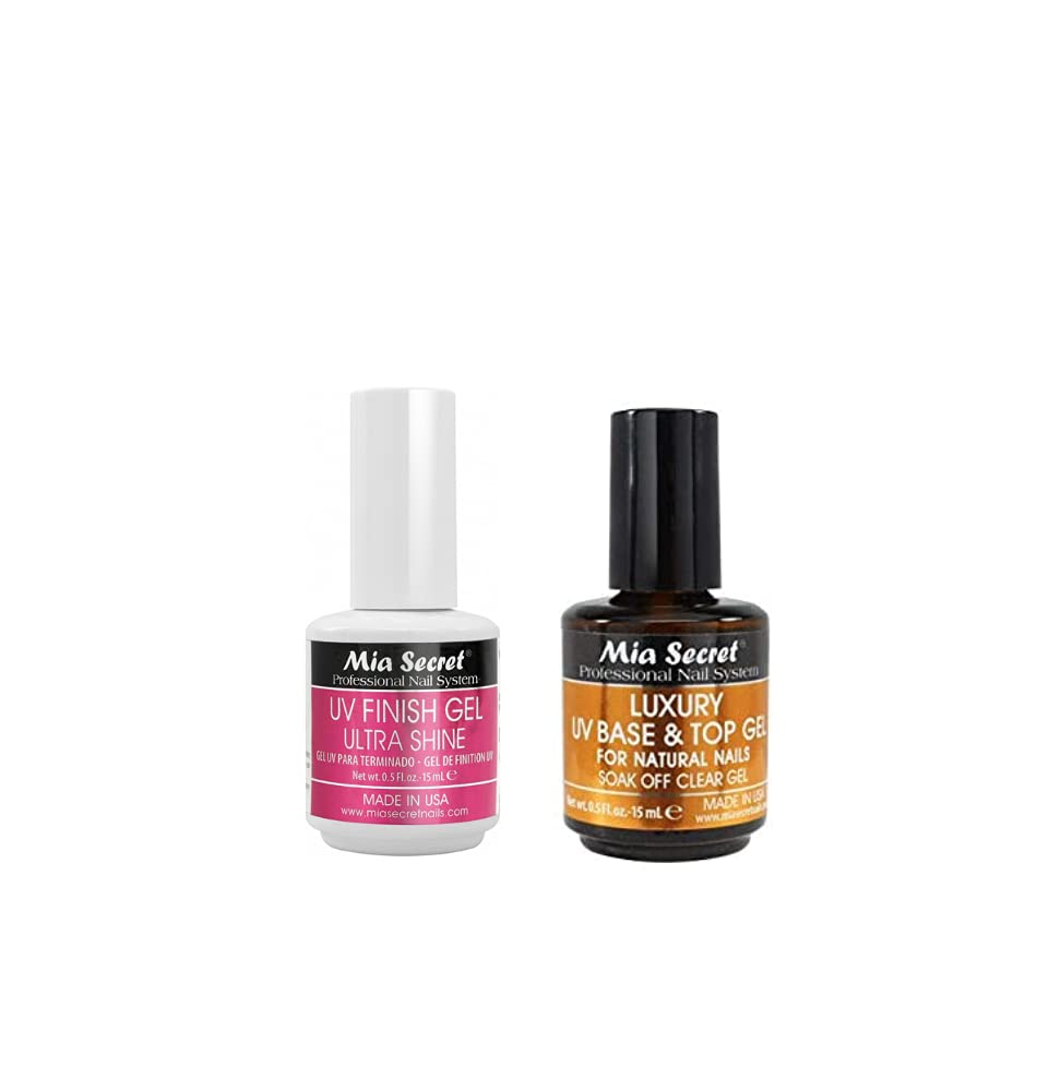 Mia Secret UV Finish Gel Ultra Shine & Luxury Base & Top Gel – 0.5 oz