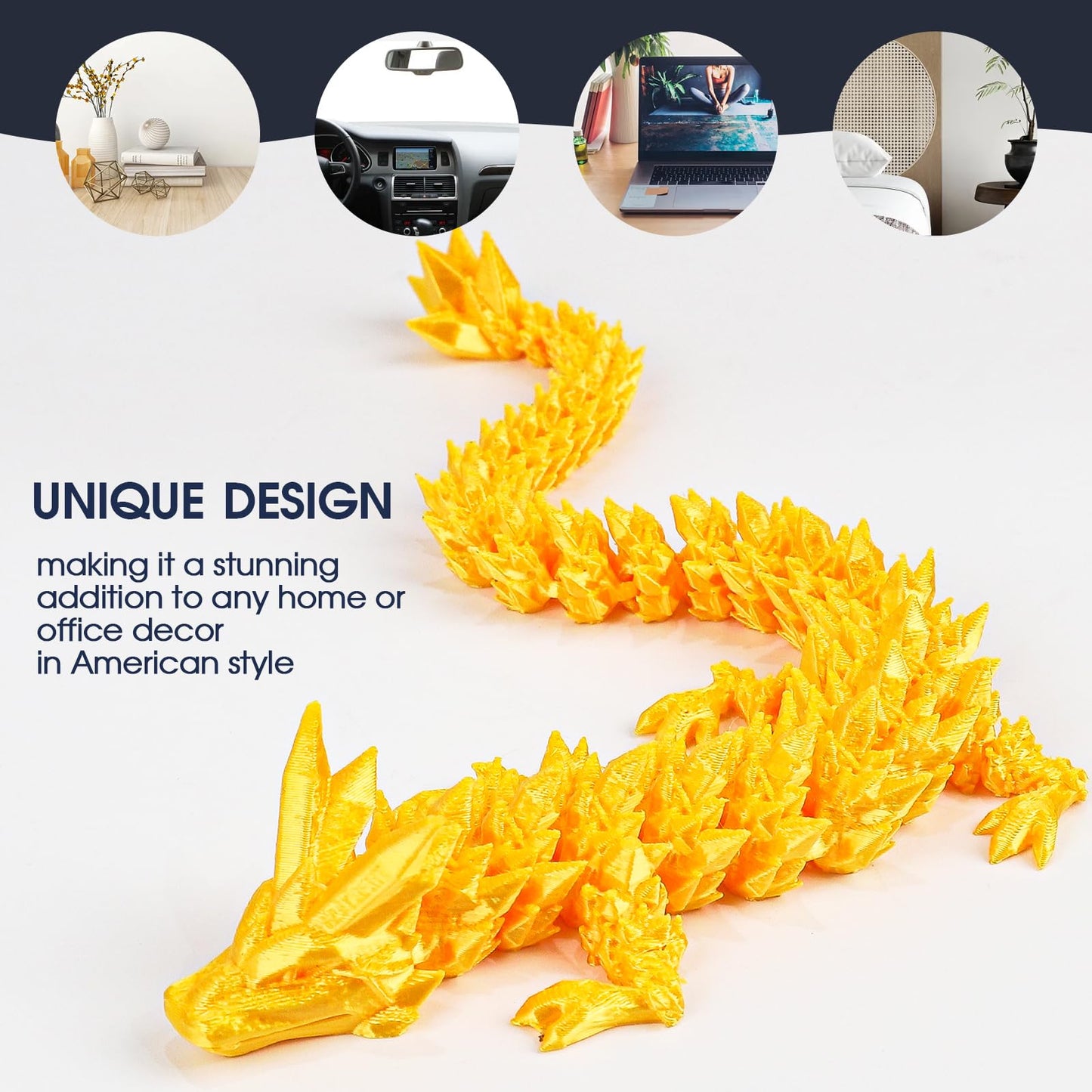 Miai Home 12 Inch 3D Printed Dragon Egg with Dragon Inside – Black Gold