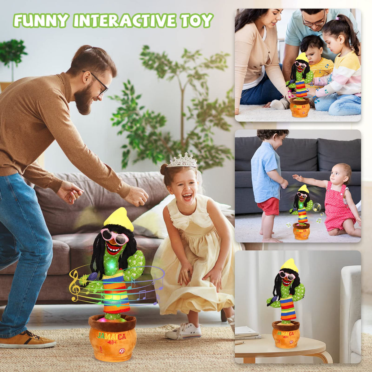 MIAODAM Dancing Cactus: 270° Rotation Talking Toy for Big Kids & Adults