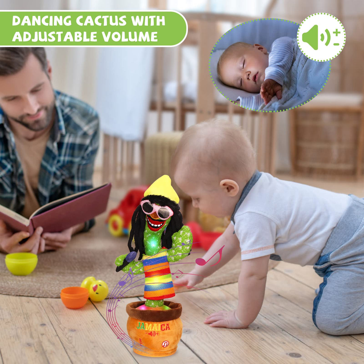 MIAODAM Dancing Cactus: 270° Rotation Talking Toy for Big Kids & Adults