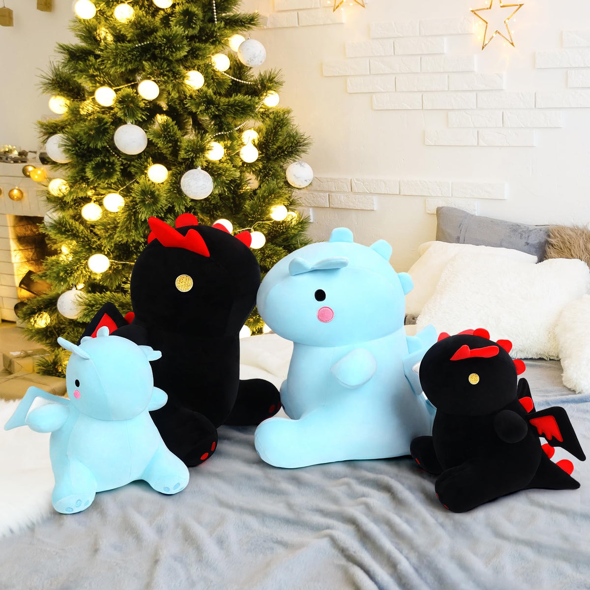 MIAOHAHA Cartoon Plush Dinosaur 10in with Cute Wings - Soft Kids Pillow