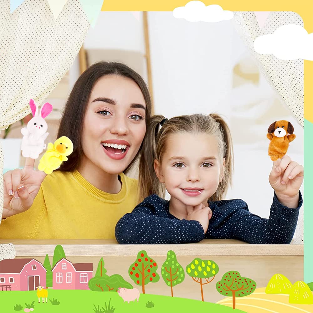 Miaopen 10Pcs Finger Puppets Set – Soft Plush Animal Puppets for Kids