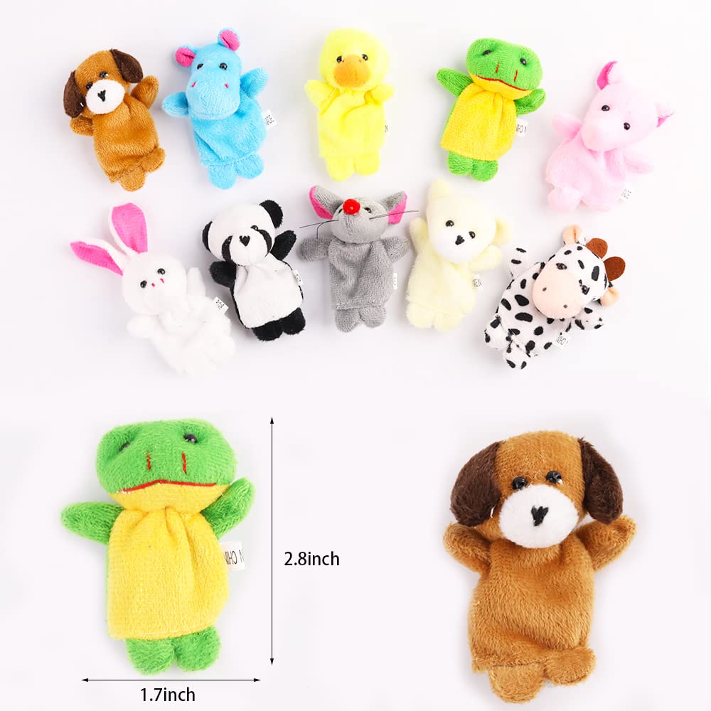 Miaopen 10Pcs Finger Puppets Set – Soft Plush Animal Puppets for Kids