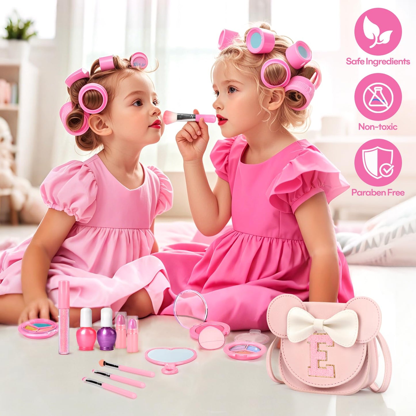 Mibasies Kids Makeup Kit – 15-Piece Washable Set with Mouse Ear Purse