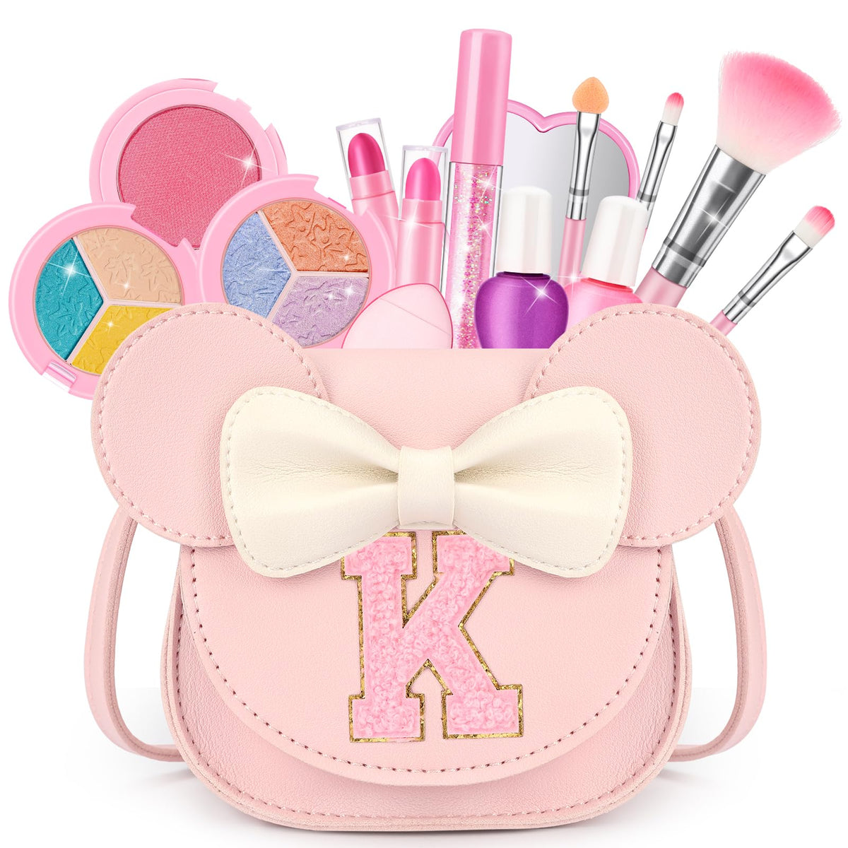 Mibasies Kids Makeup Kit – 15-Piece Washable Set with Mini Mouse Purse