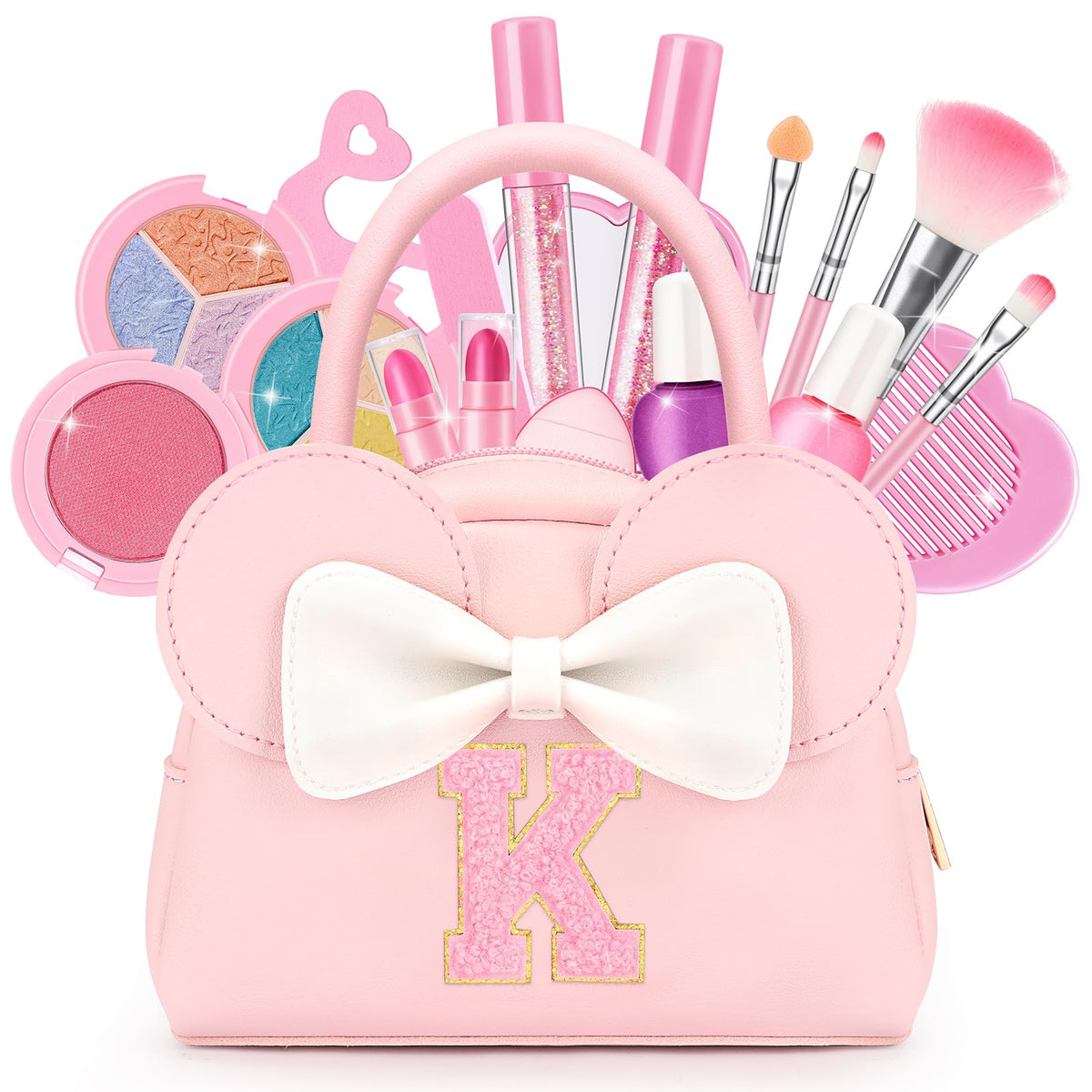 Mibasies Kids Real Makeup Kit – 18-Piece Non-Toxic, Washable Set with Mini Mouse Purse (Ages 3–10)