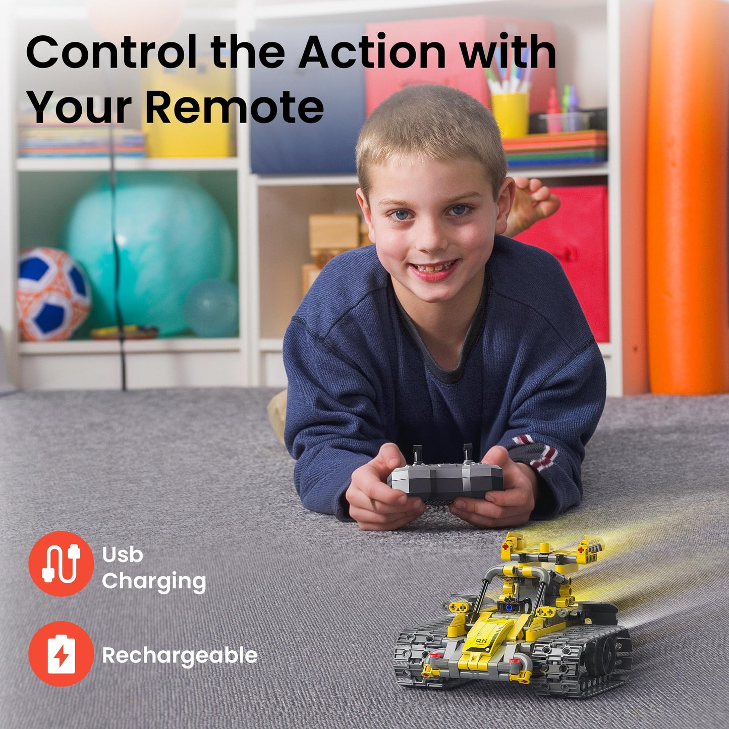 Mibido STEM Robot Building Kit 5-in-1 with Remote Control | 488 Pieces for Ages 8-12