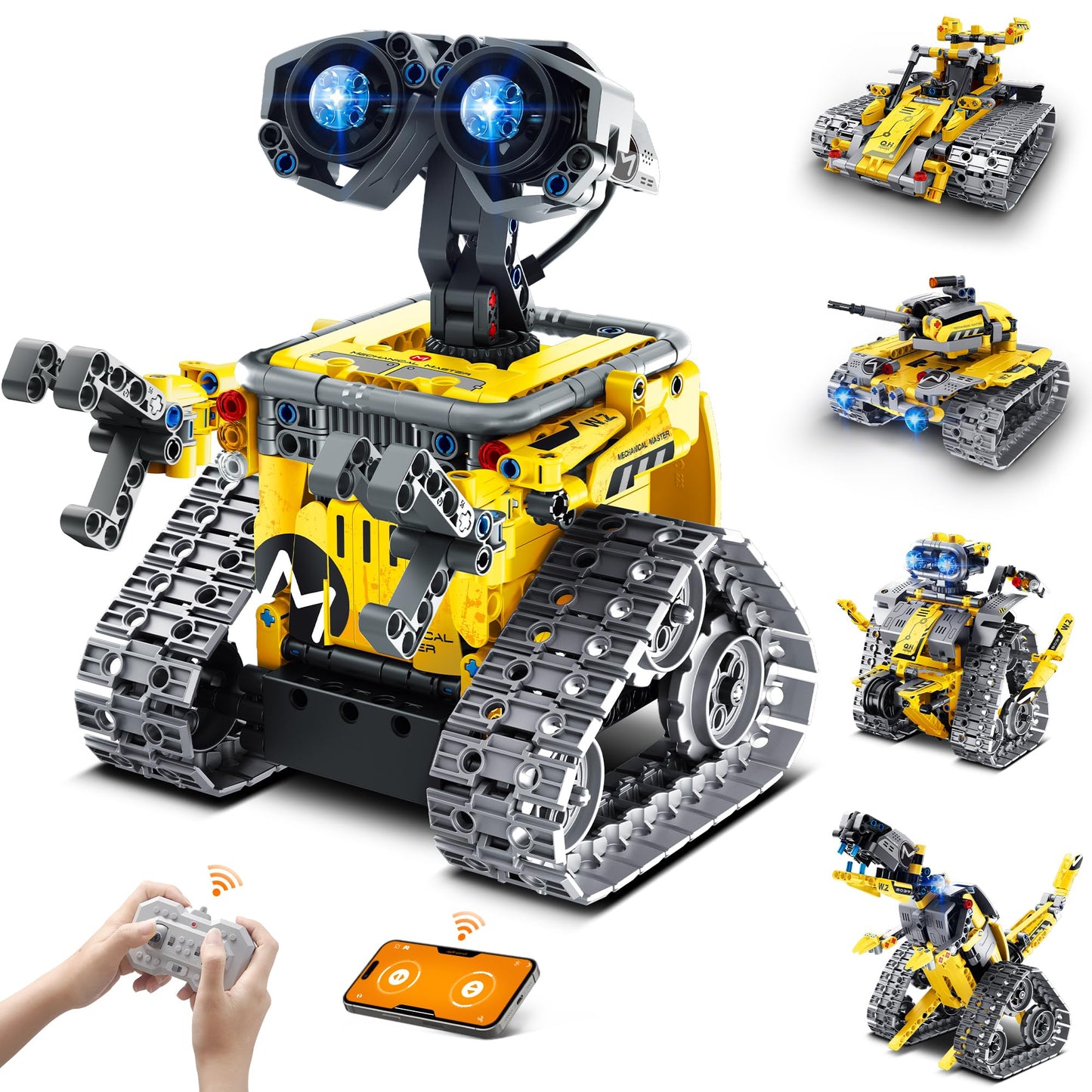 Mibido STEM Robot Building Kit 5-in-1 with Remote Control | 488 Pieces for Ages 8-12