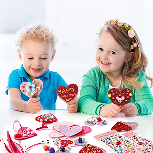 Mibor Valentine's Day Kids Craft Kit – 361-Piece DIY Heart Craft Set for School Projects & Gifts