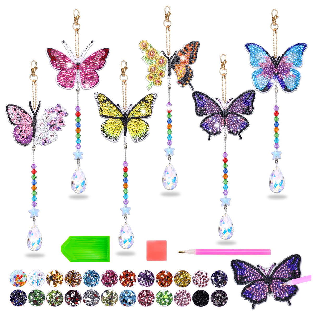 Micaracy Diamond Art Kit for Kids 6-12 — Wind Chime & Suncatcher Craft with 1000+ Diamonds