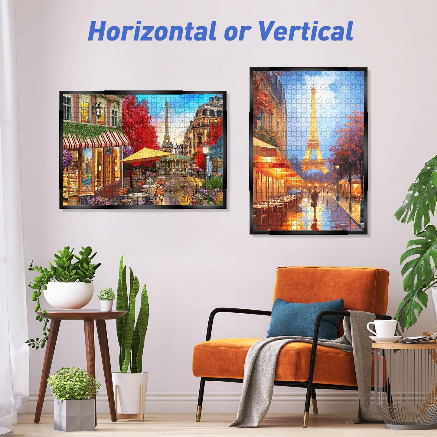 MICEPLAY Adjustable Puzzle Frame for 1000–2000 Piece Puzzles | Wall-Mount, Black Aluminum