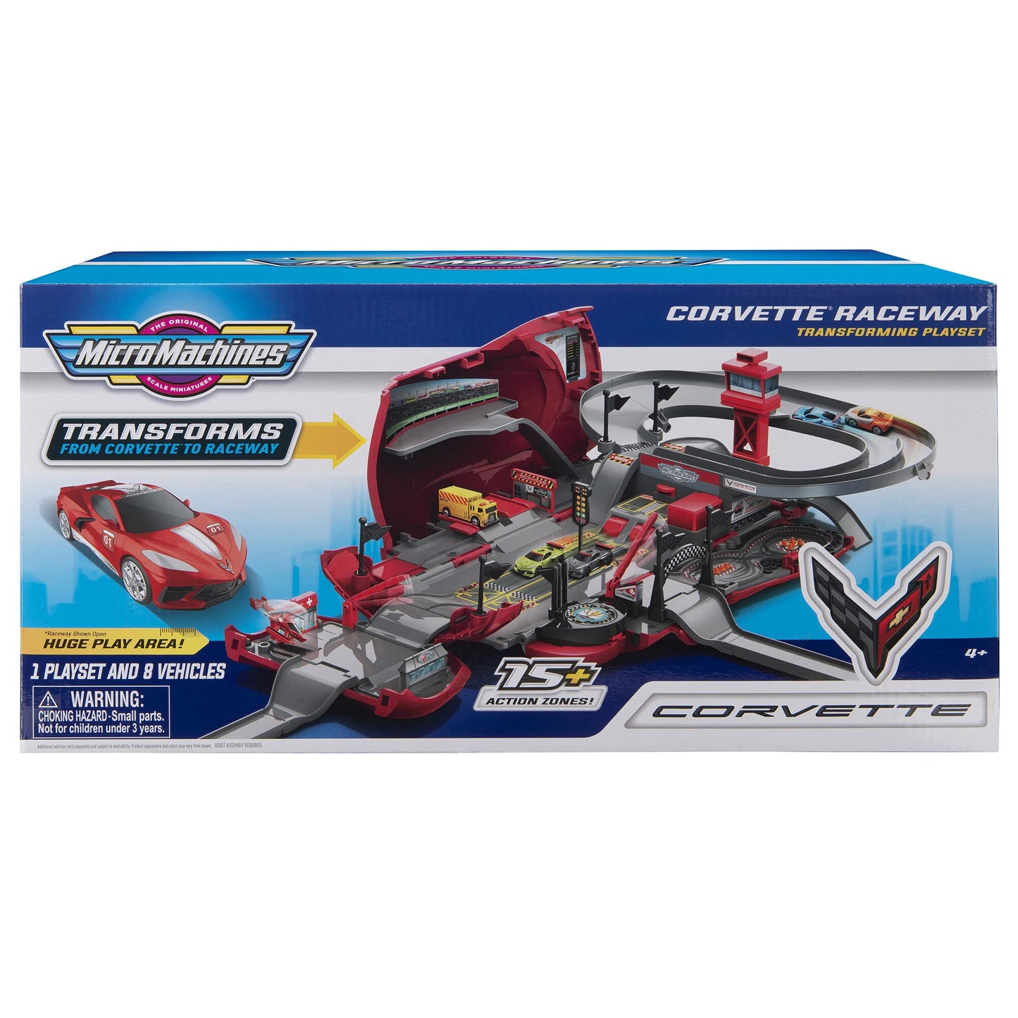 Micro Machines Corvette Raceway Transforming Playset – 8 Included Cars | Amazon Exclusive