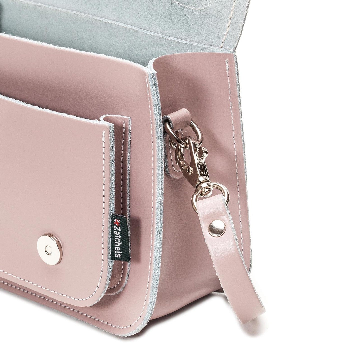 Handmade Leather Micro Satchel - Rose Quartz