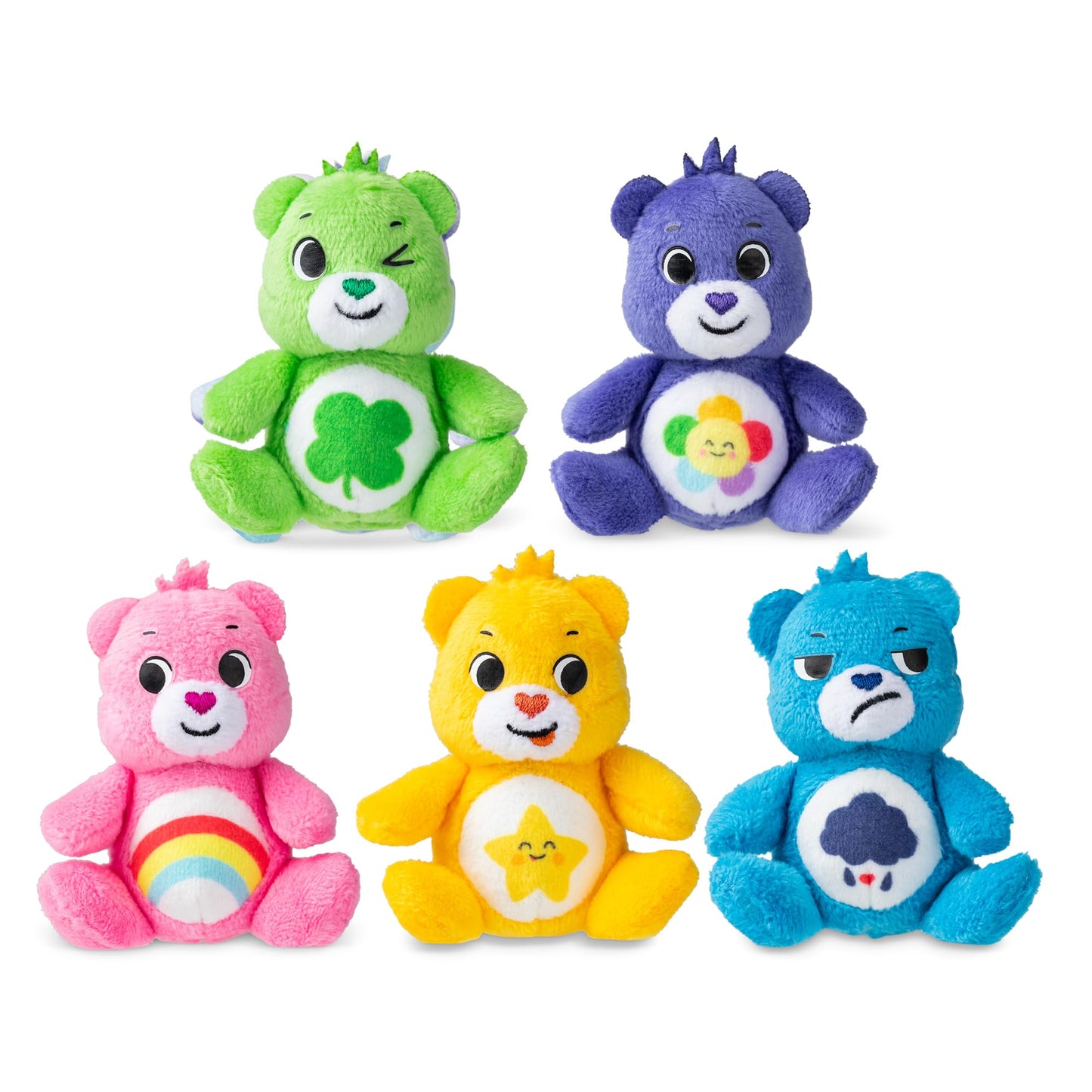 Micro Teenies Care Bears 3-Inch Micro Plush 5-Pack Treasure Box: Cheer, Grumpy, Good Luck, Laugh-A-Lot & Harmony Bear