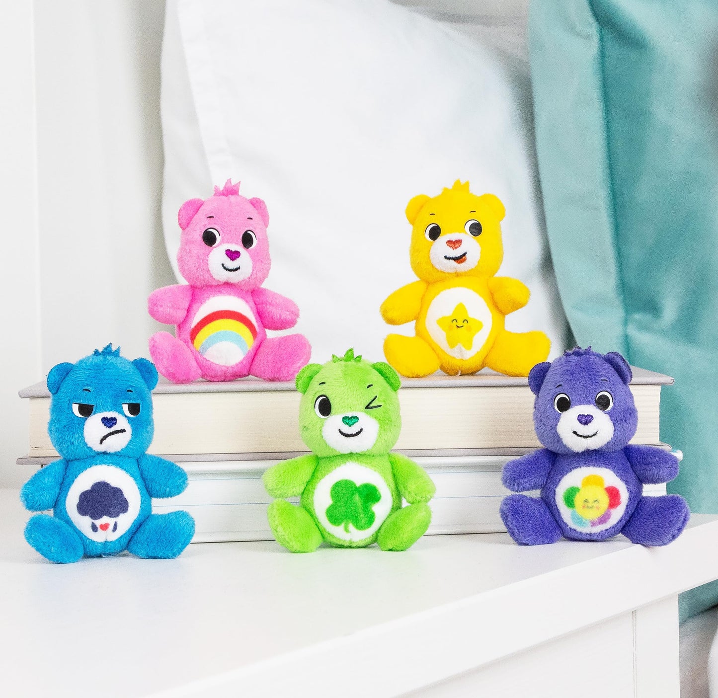 Micro Teenies Care Bears 3-Inch Micro Plush 5-Pack Treasure Box: Cheer, Grumpy, Good Luck, Laugh-A-Lot & Harmony Bear