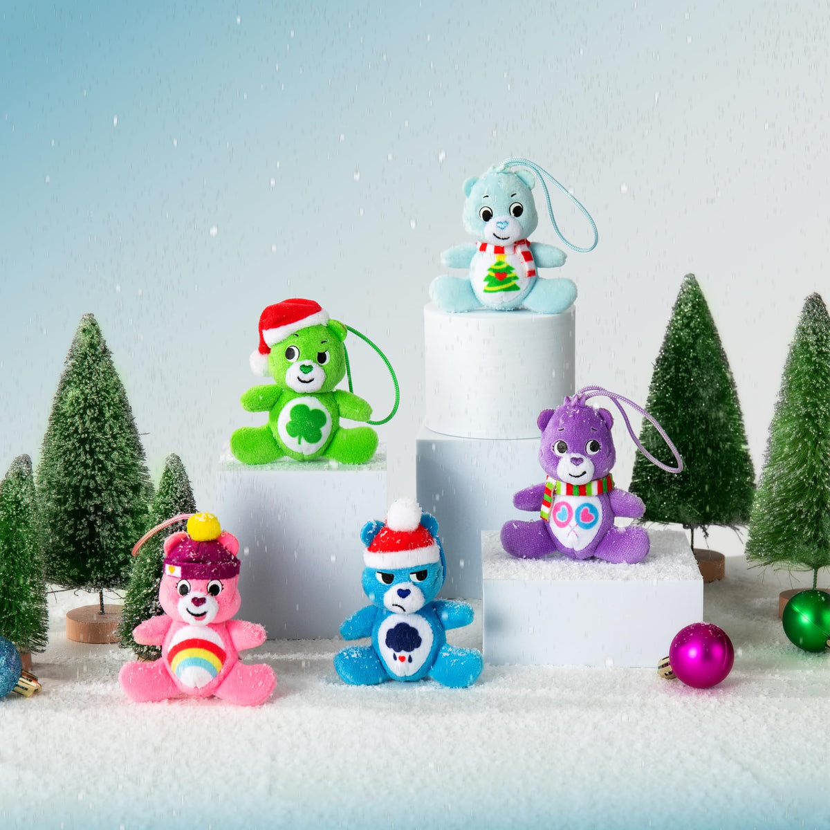 Micro Teenies Care Bears Holiday 5-Pack Treasure Box – 3-Inch Mini Plush Figures
