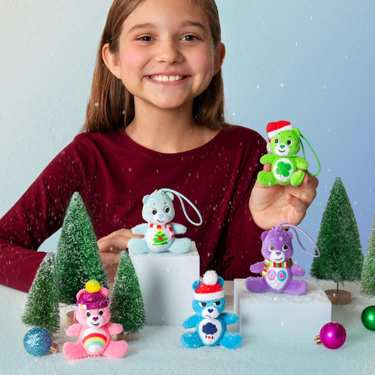 Micro Teenies Care Bears Holiday 5-Pack Treasure Box – 3-Inch Mini Plush Figures
