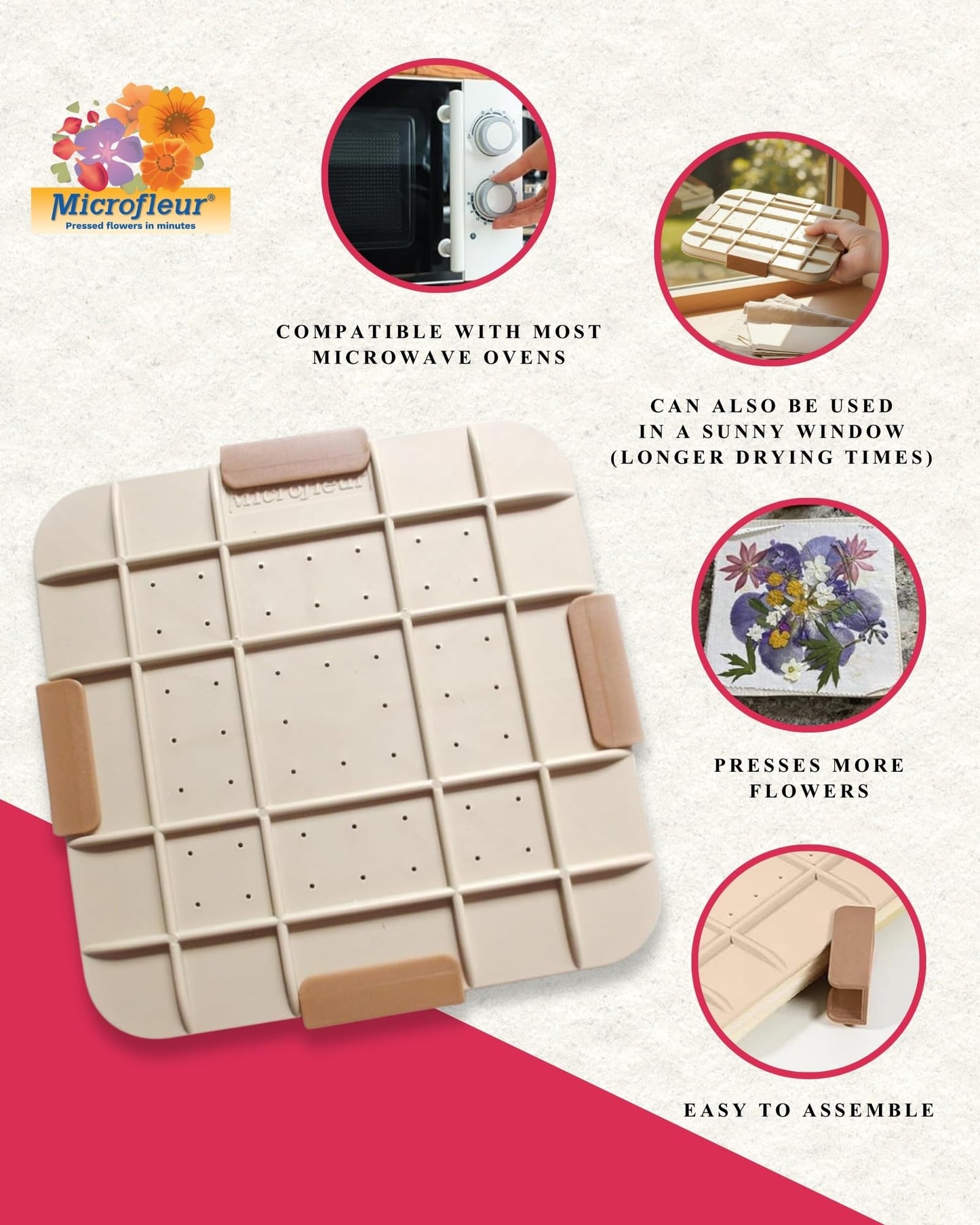 Microfleur Flower Preservation Press Kit — Portable, Quick Pressing for Flowers & Leaves