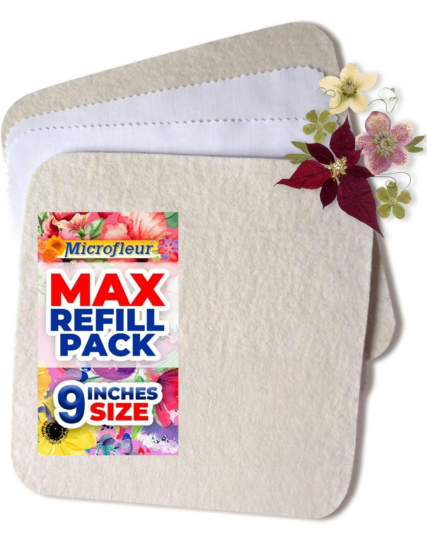 Microfleur Max Microwave Flower Press Refill Pack — Durable Wool Inserts & Washable Liners