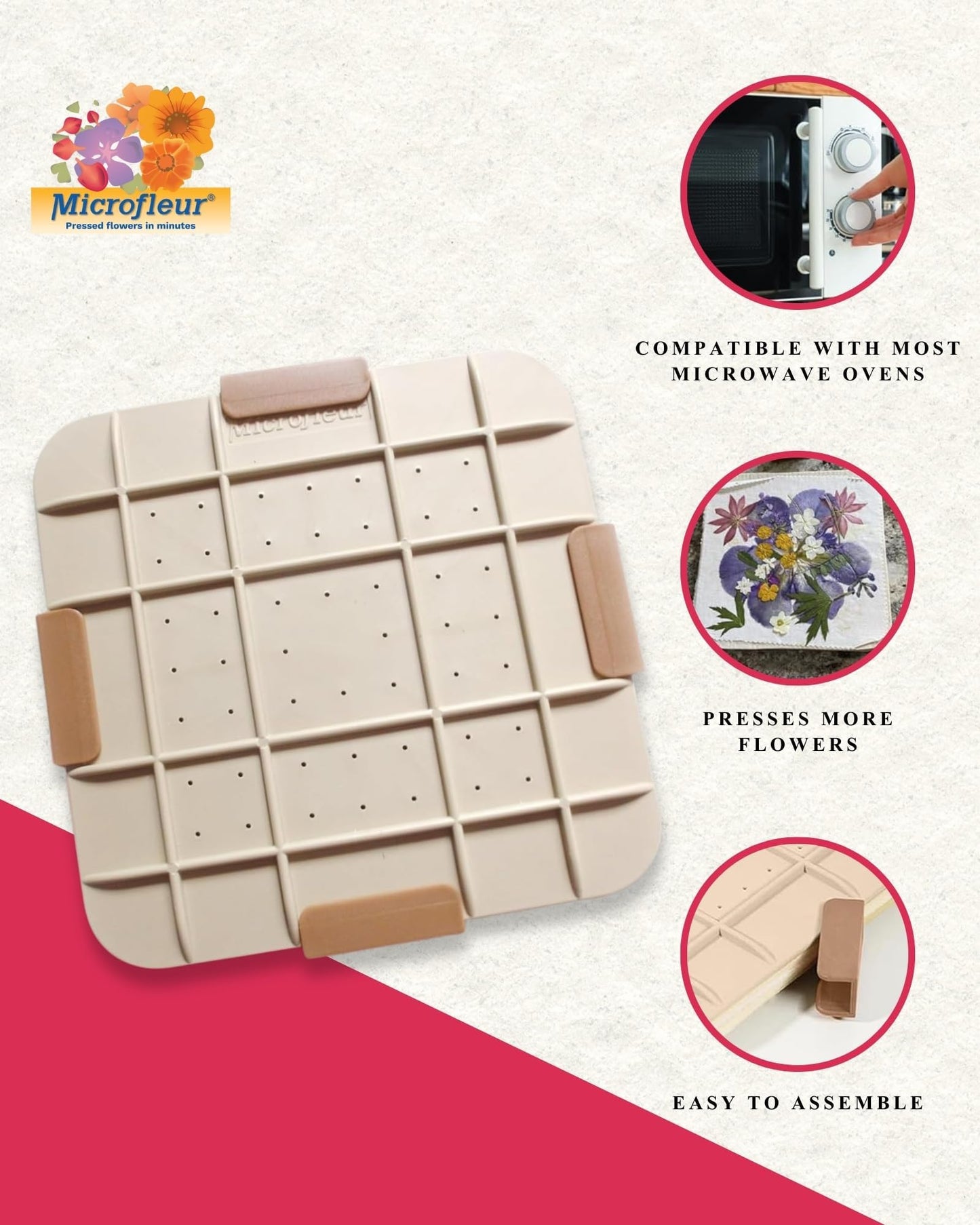 Microfleur Flower Preservation Press Kit — Portable, Quick Pressing for Flowers & Leaves