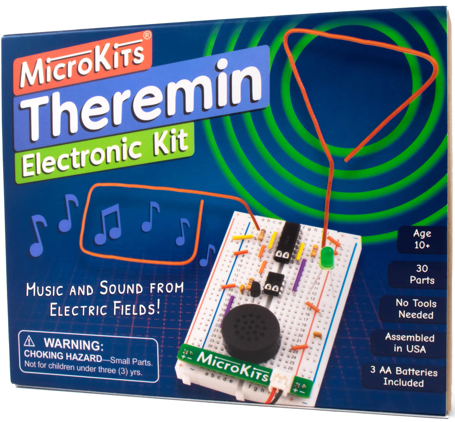 MicroKits Theremin Electronics Kit | Educational STEAM Kit for Kids & Grownups | No Tools Needed