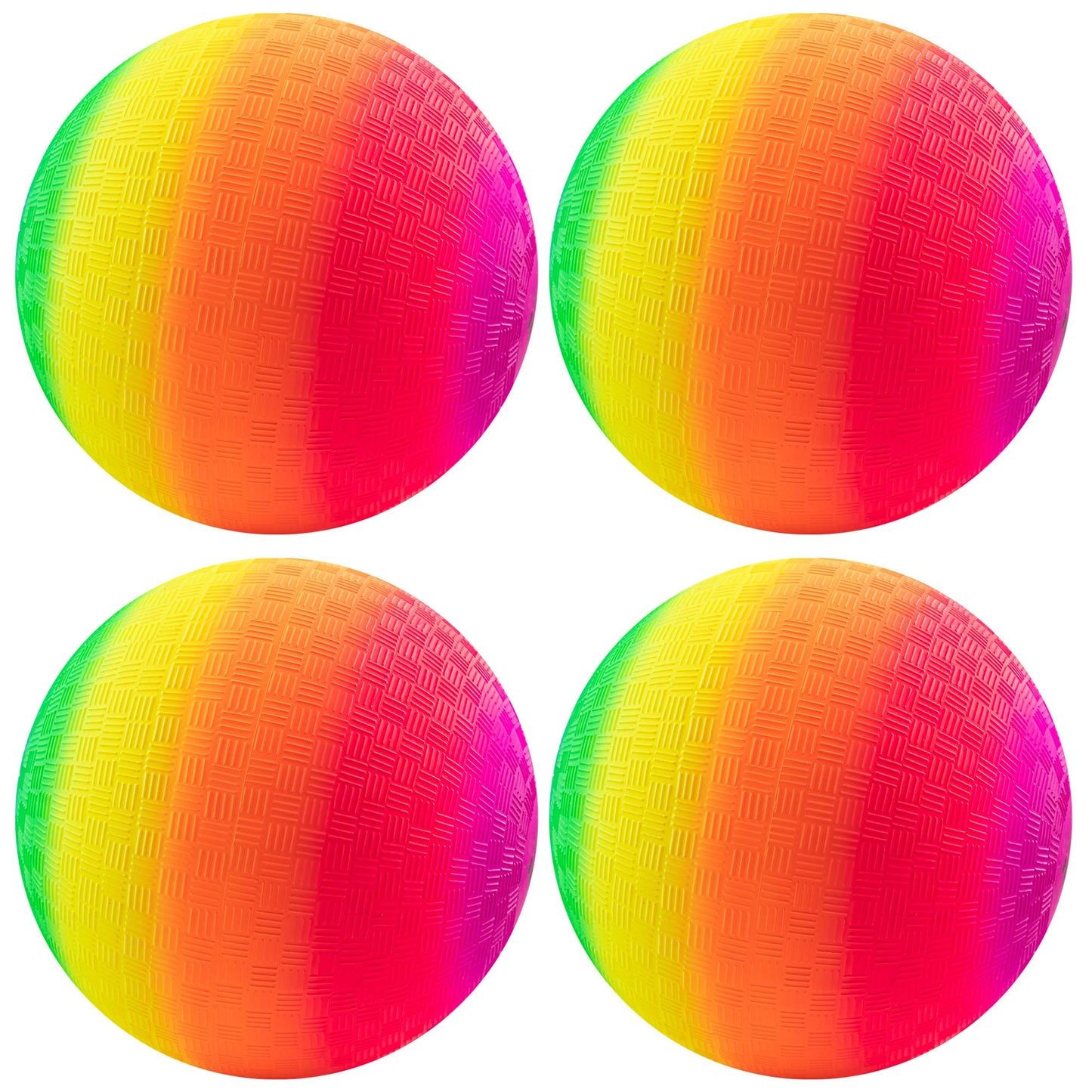 Micsoa Mic Playground Balls 8.5 Inch Rainbow Set – 4 Pack with Pump | Indoor & Outdoor Games