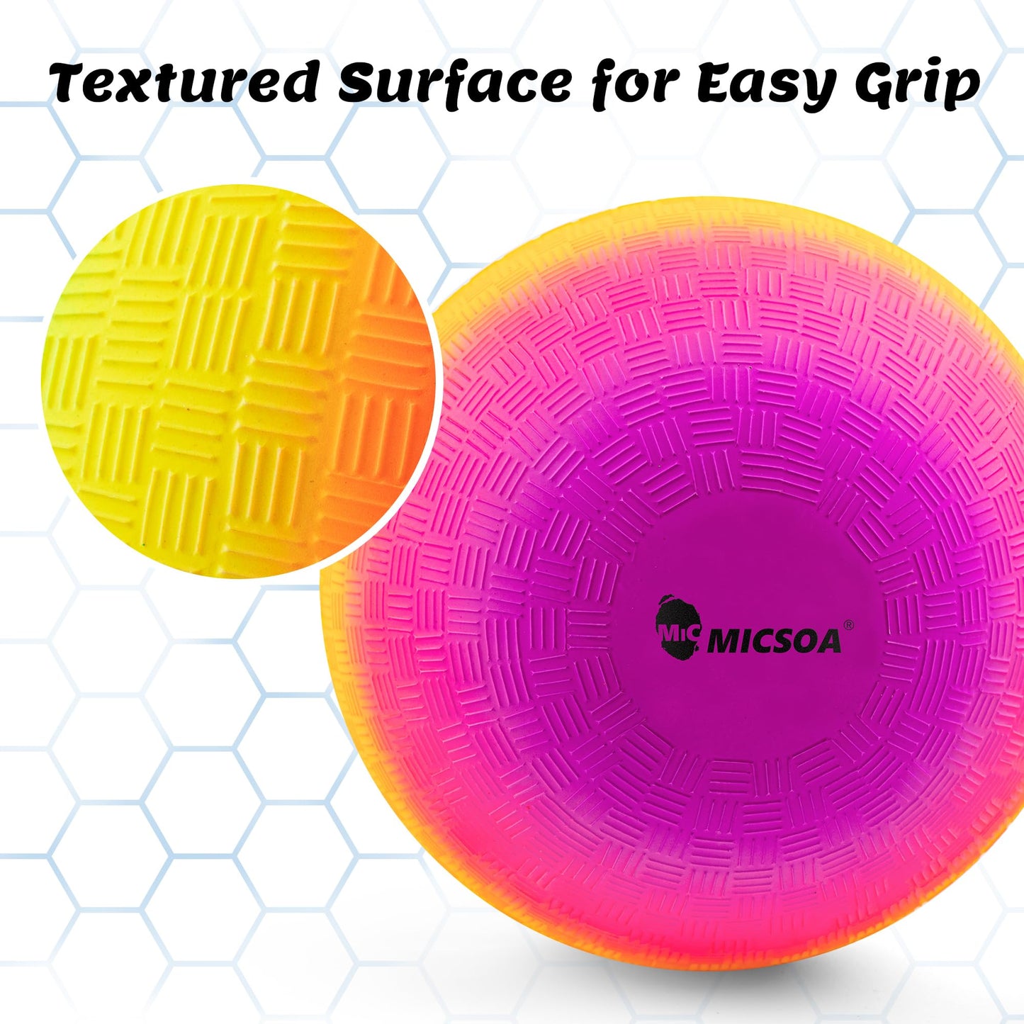 Micsoa Mic Playground Balls 8.5 Inch Rainbow Set – 4 Pack with Pump | Indoor & Outdoor Games