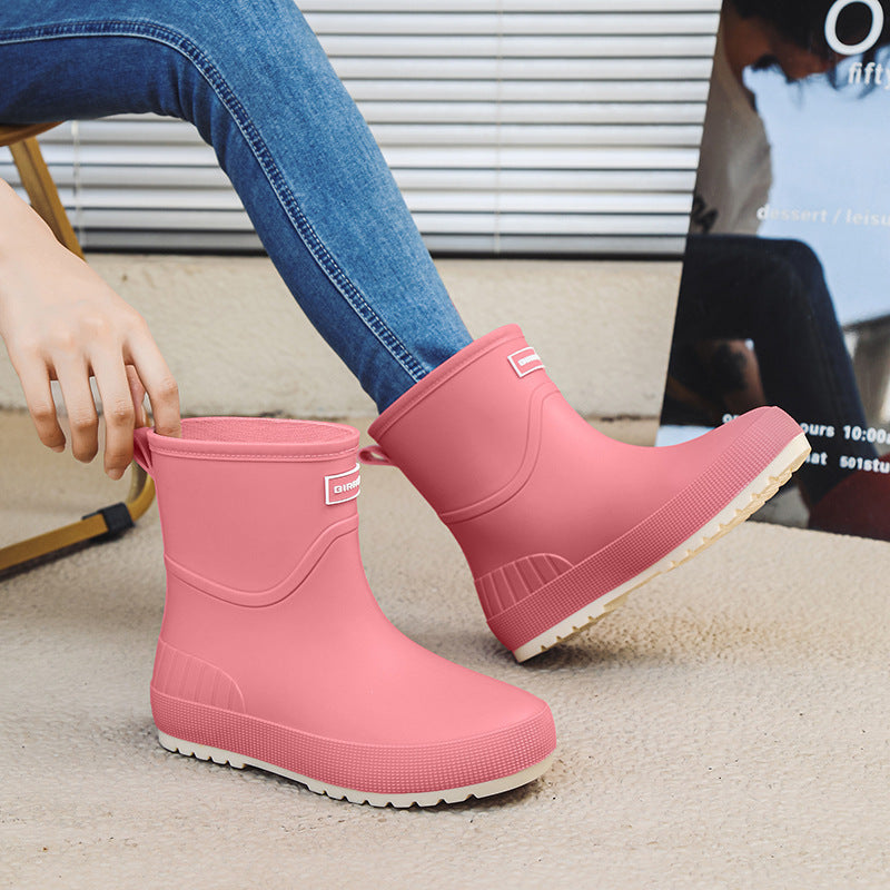 Mid-Calf Waterproof Rain Boots
