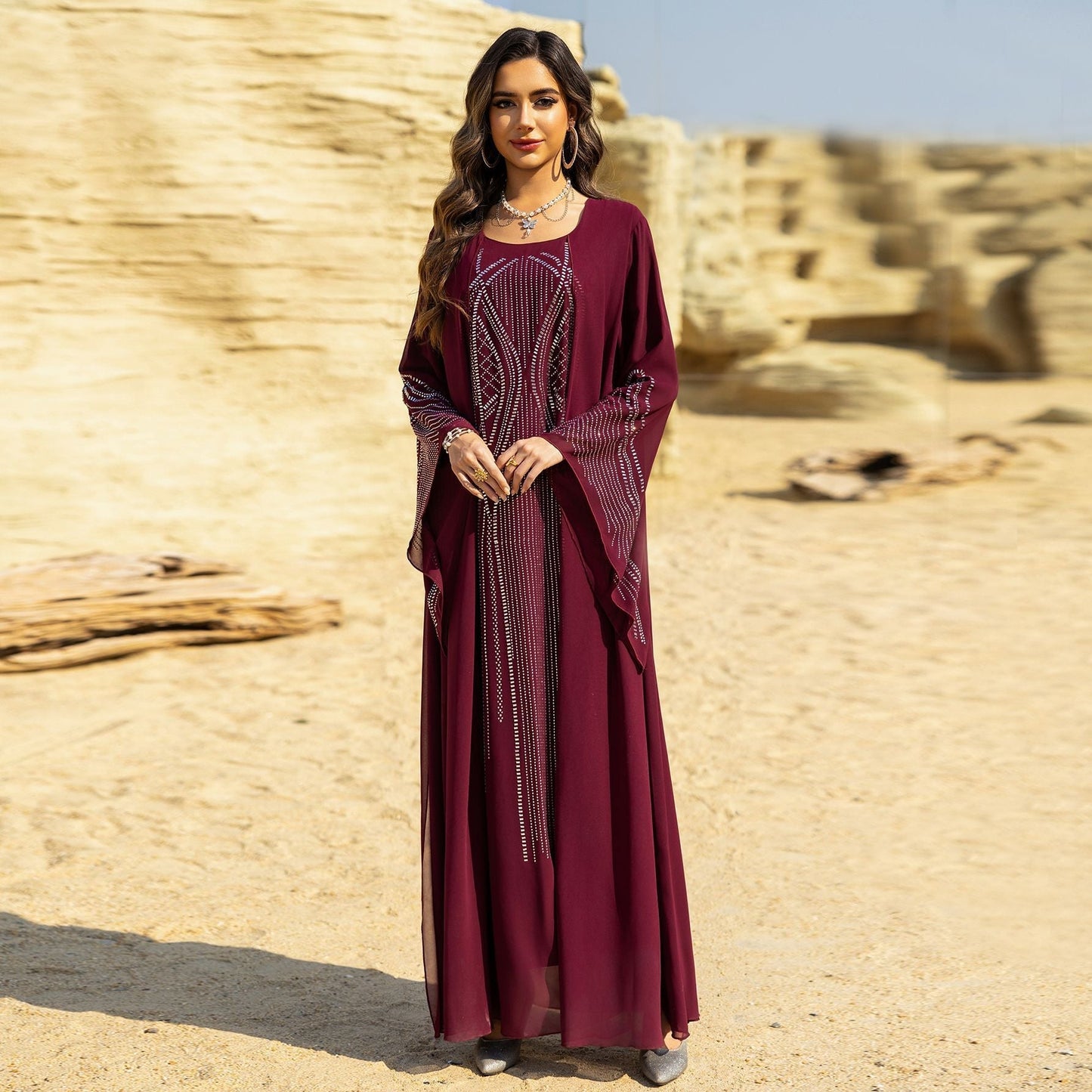 Middle Eastern Long Robe,Women’s Plus Size Evening Dress