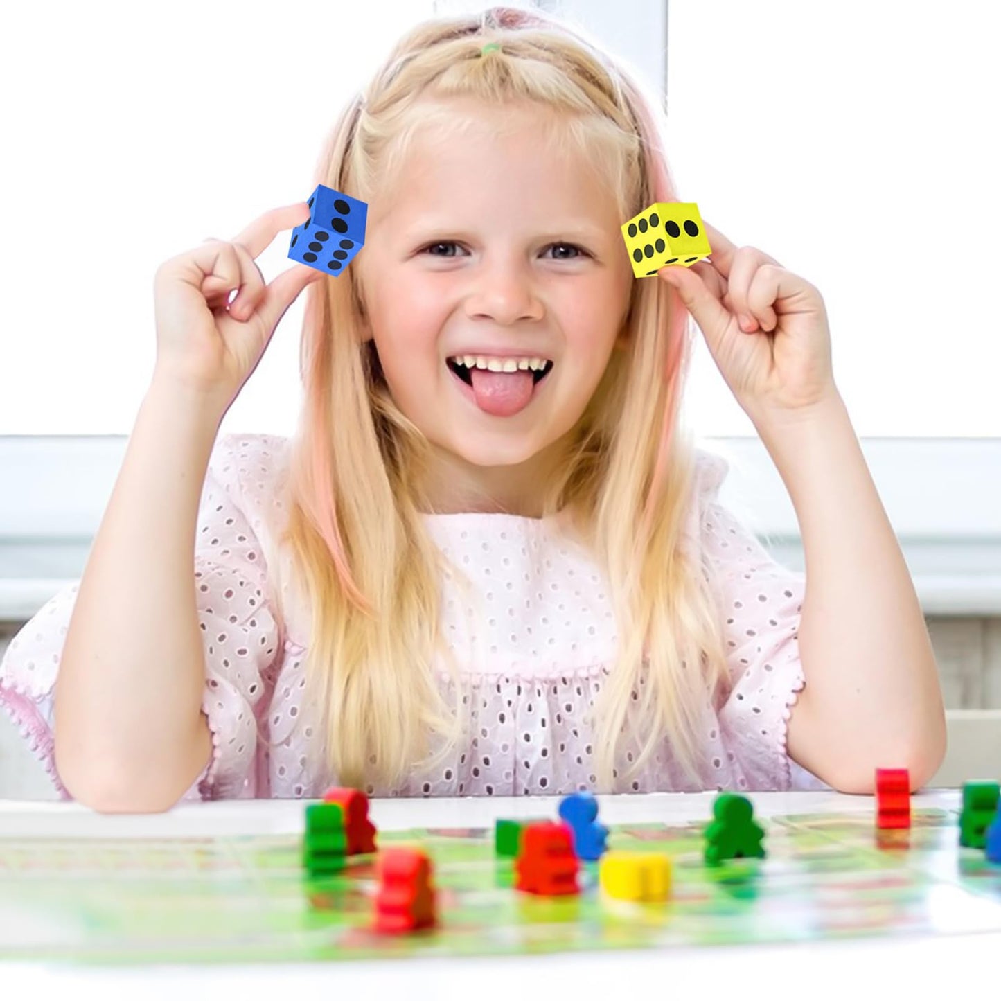 Midelong Foam Dice Set – 1.5-Inch Colorful Foam Dice, Pack of 6 for Math Games