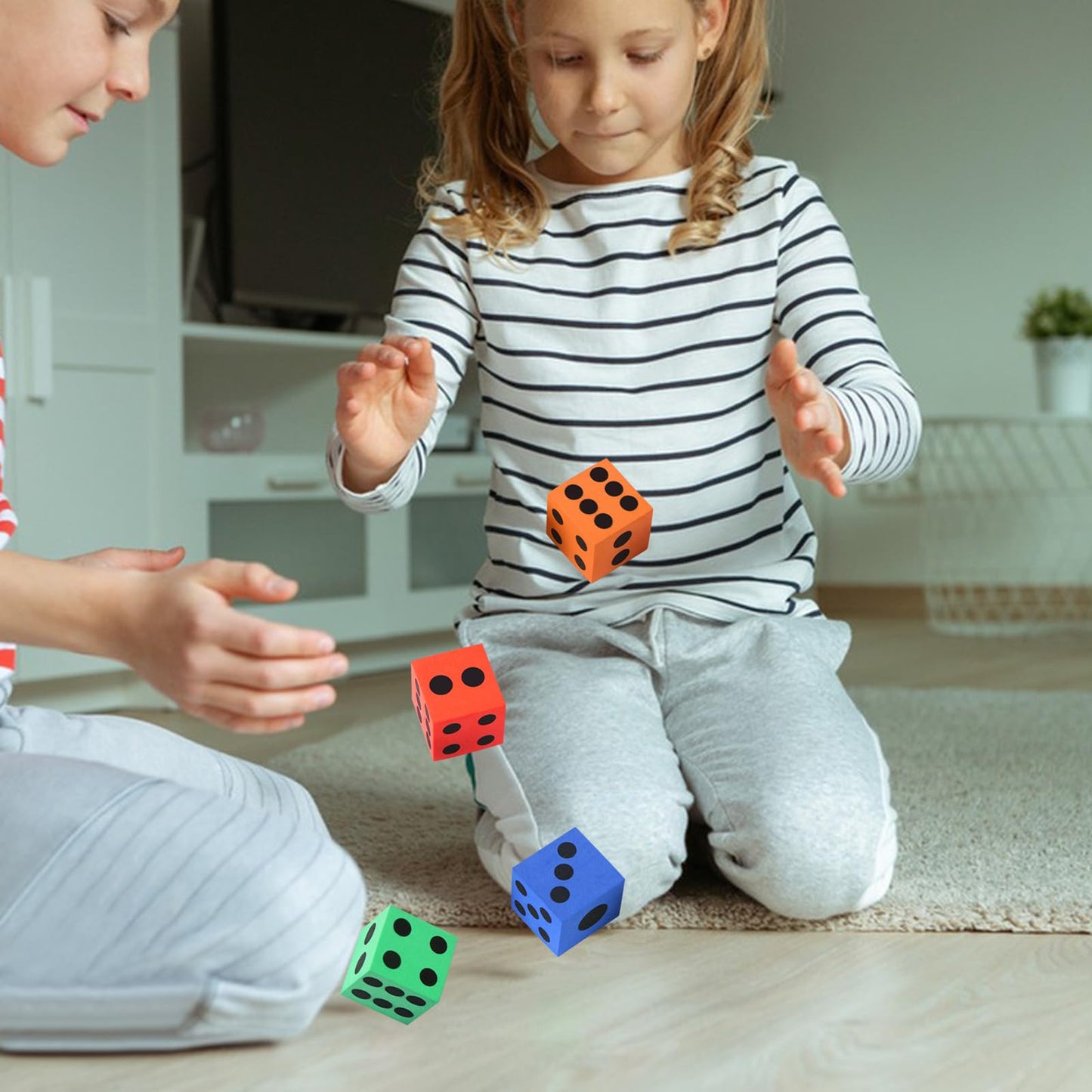 Midelong Foam Dice Set – 1.5-Inch Colorful Foam Dice, Pack of 6 for Math Games
