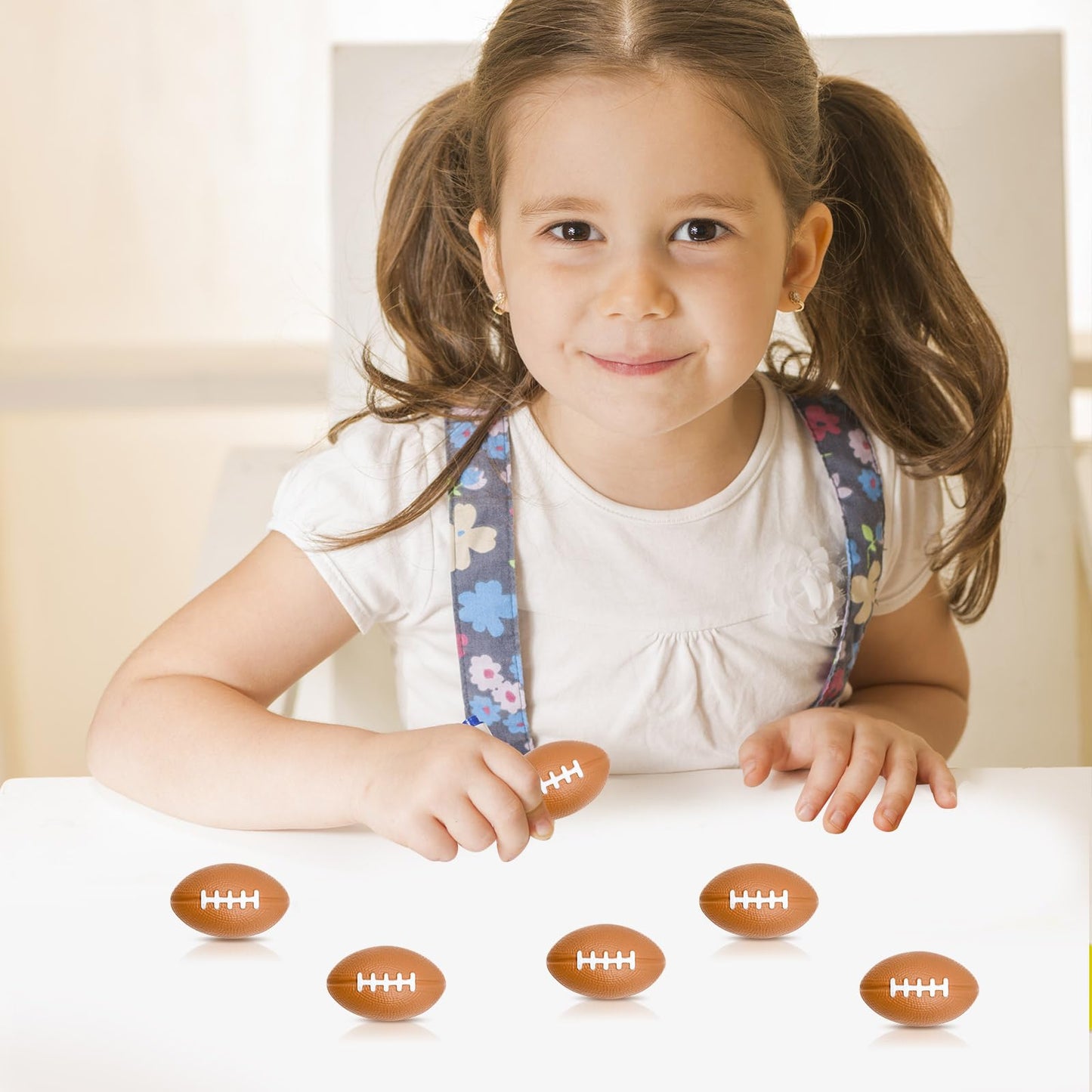 MIDELONG Mini Foam Footballs Stress Balls – 6 Pack for Stress Relief, Party Favors & Decor