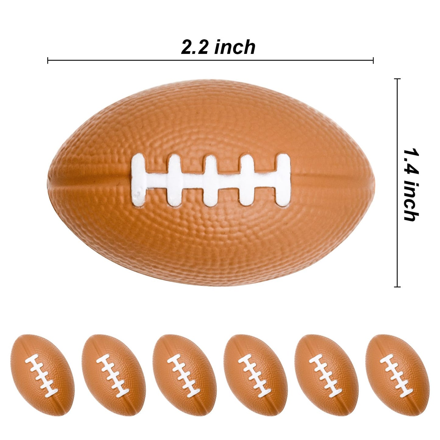 MIDELONG Mini Foam Footballs Stress Balls – 6 Pack for Stress Relief, Party Favors & Decor