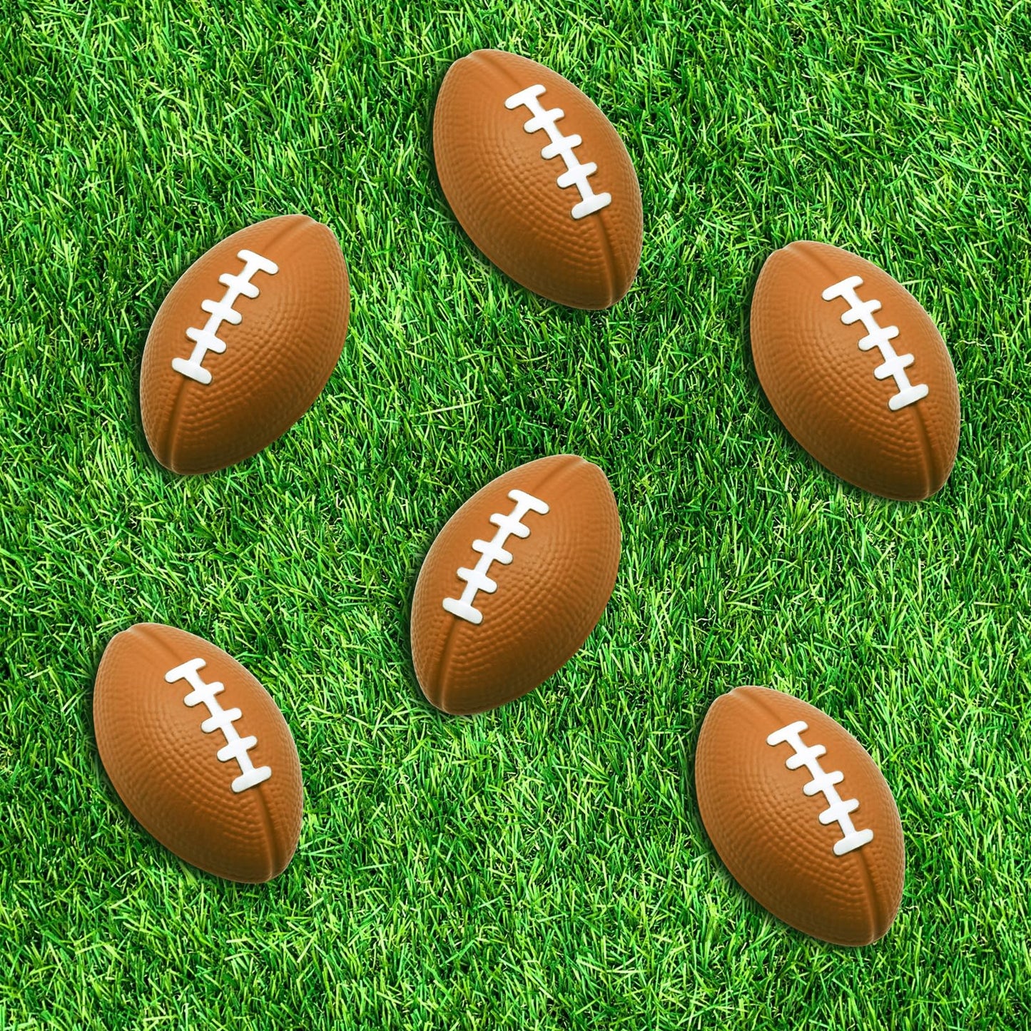 MIDELONG Mini Foam Footballs Stress Balls – 6 Pack for Stress Relief, Party Favors & Decor