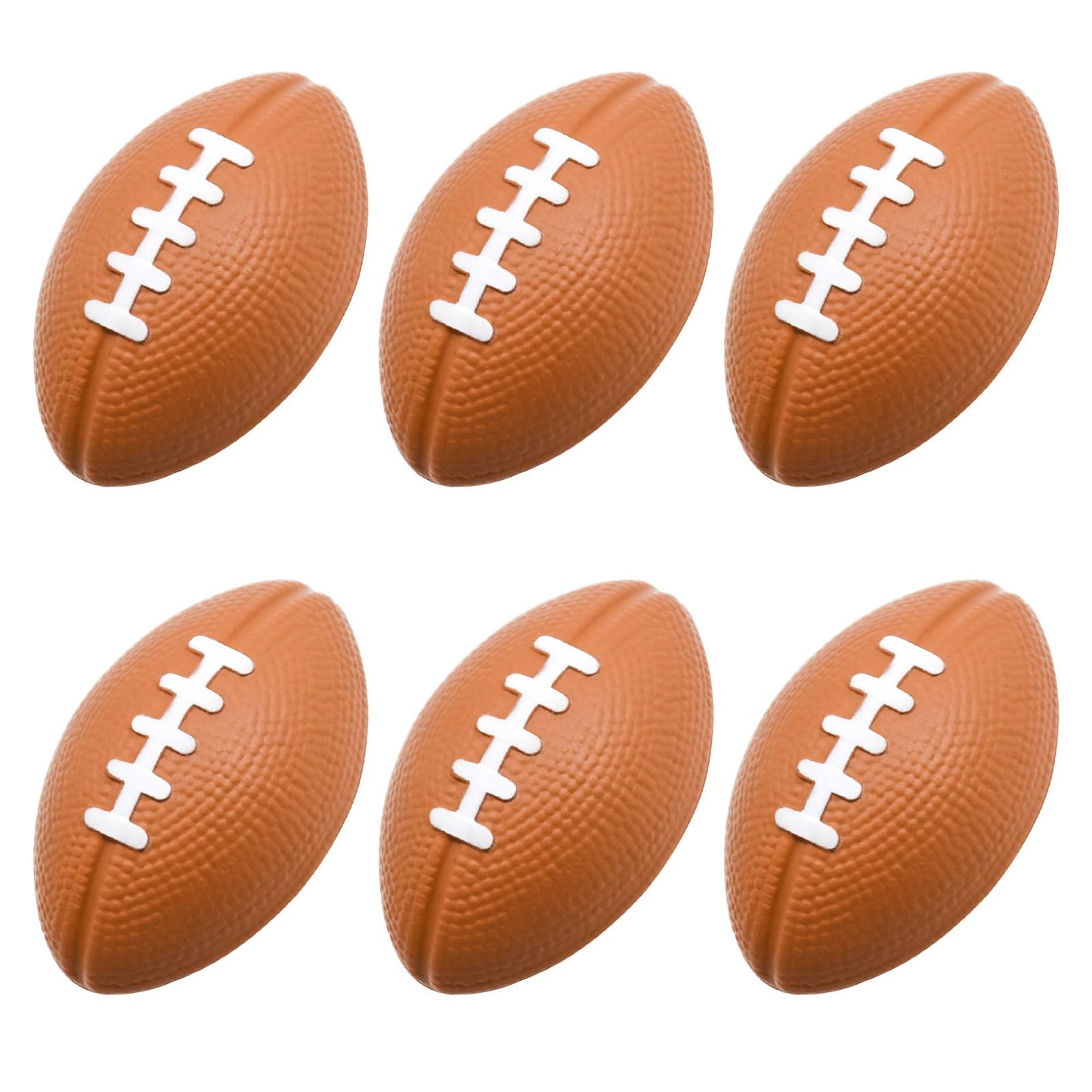 MIDELONG Mini Foam Footballs Stress Balls – 6 Pack for Stress Relief, Party Favors & Decor
