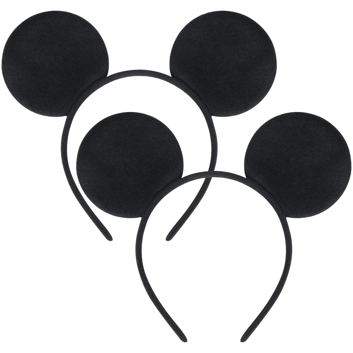 MIDELONG Mouse Ears Headbands (Black) – Party Favors Pack of 2 for Kids & Adults