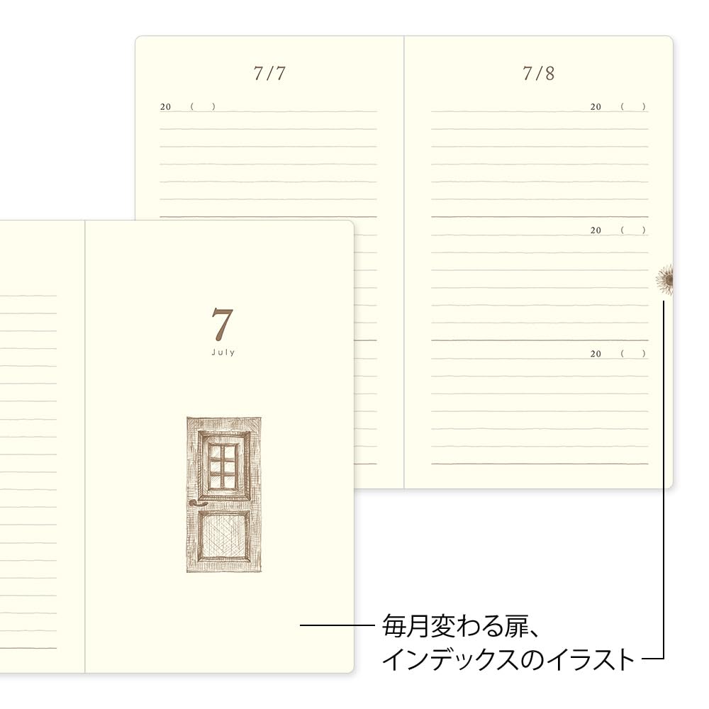Midori Phil Design Three Years Diary – 3-Year Daily Record with Light Blue Case