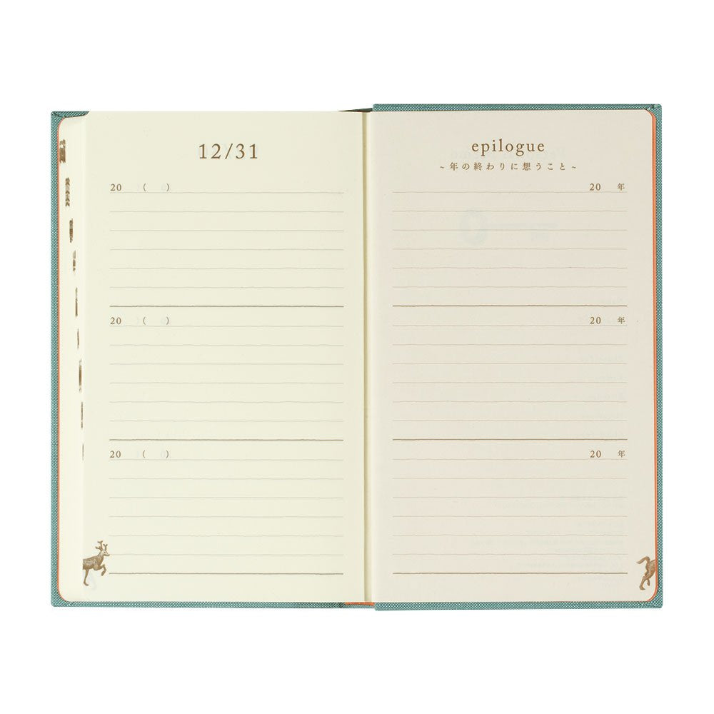 Midori Phil Design Three Years Diary – 3-Year Daily Record with Light Blue Case