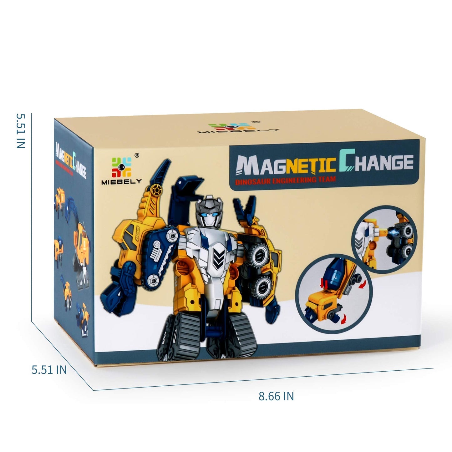 MIEBELY Toddler Robot Construction Set – 5Pcs Transforming Robots, Magnetic Connectors, Easy DIY 5-in-1 STEM Toy