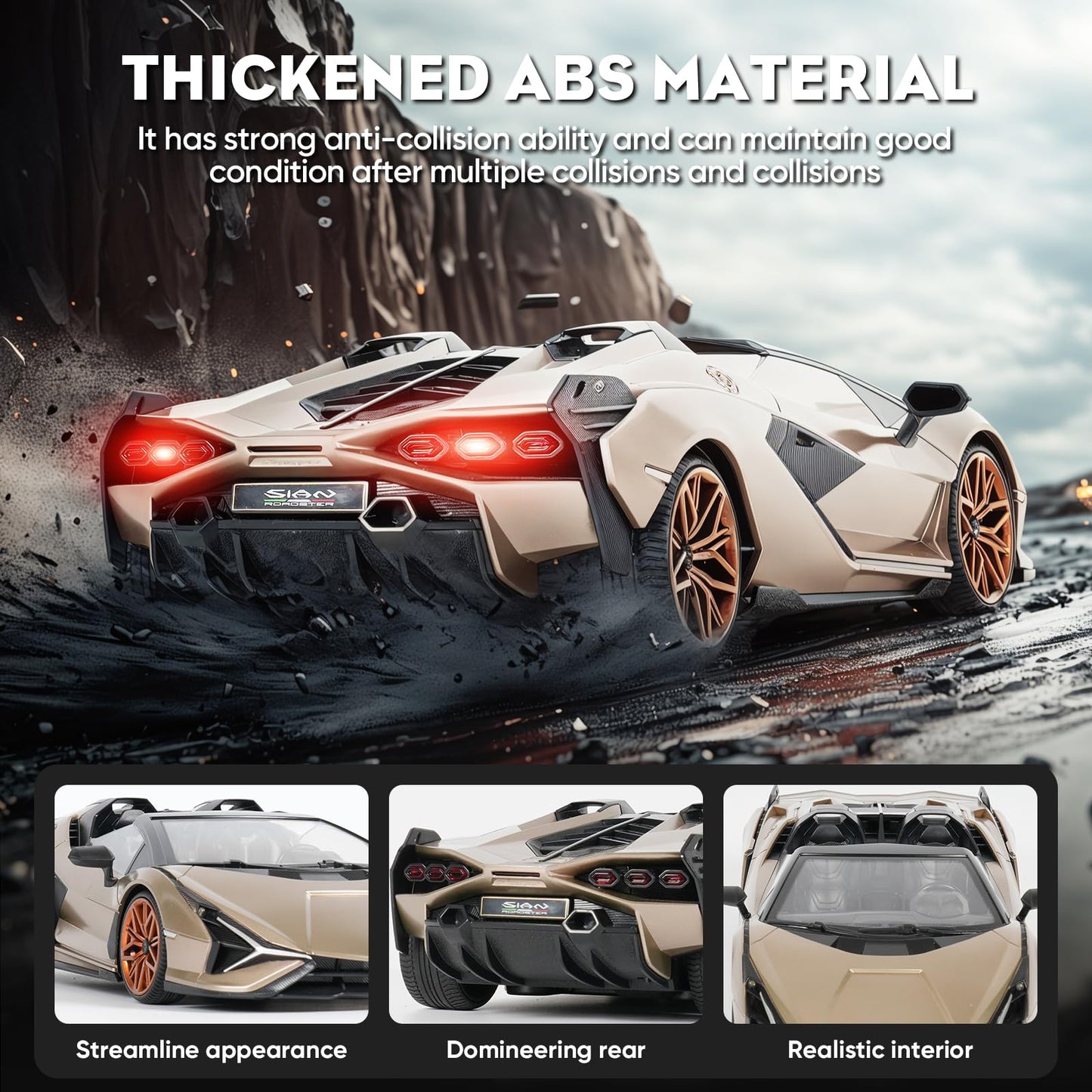 MIEBELY Lamborghini RC Car 1:16 Scale — Officially Licensed, 12 km/h, 2.4GHz