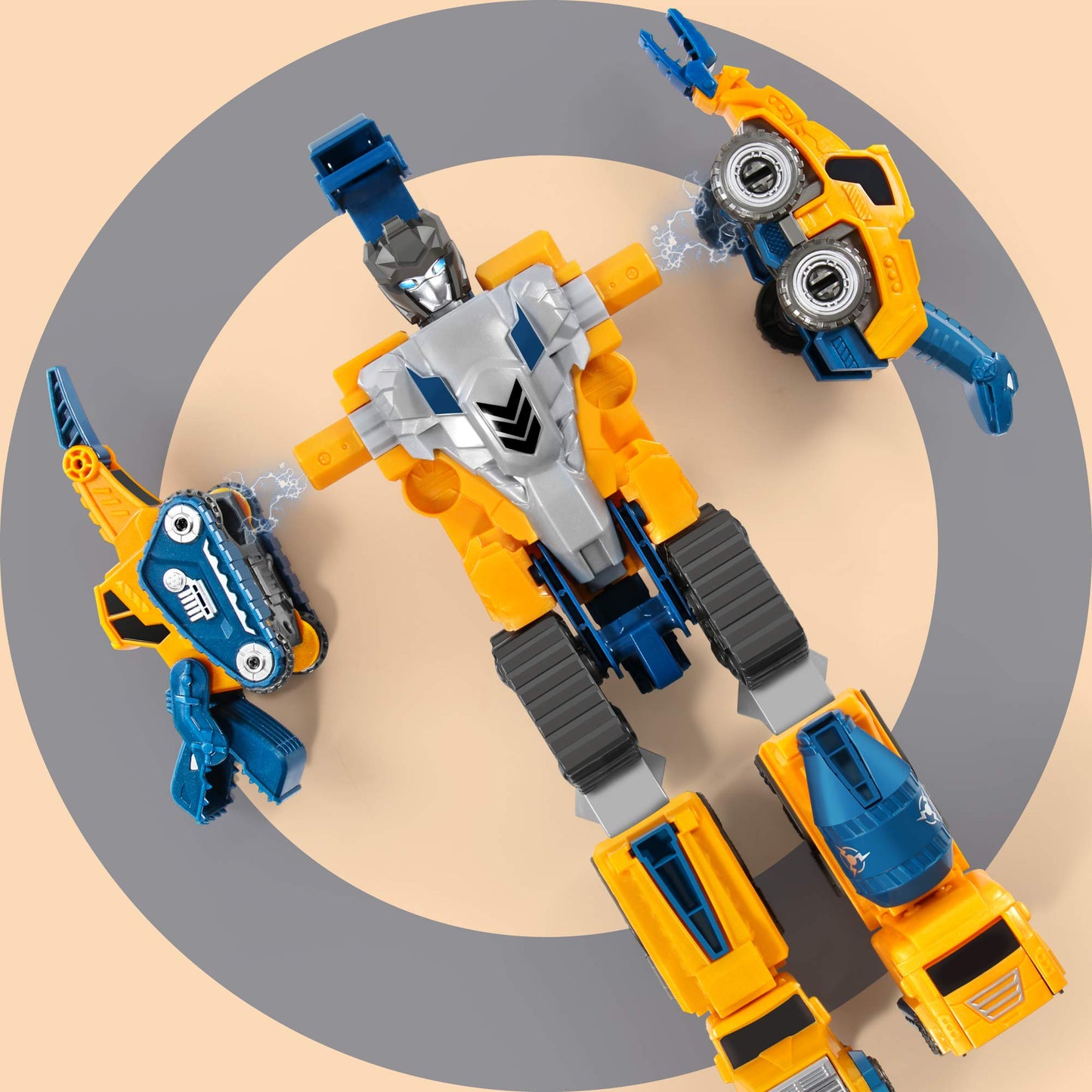 MIEBELY Toddler Robot Construction Set – 5Pcs Transforming Robots, Magnetic Connectors, Easy DIY 5-in-1 STEM Toy